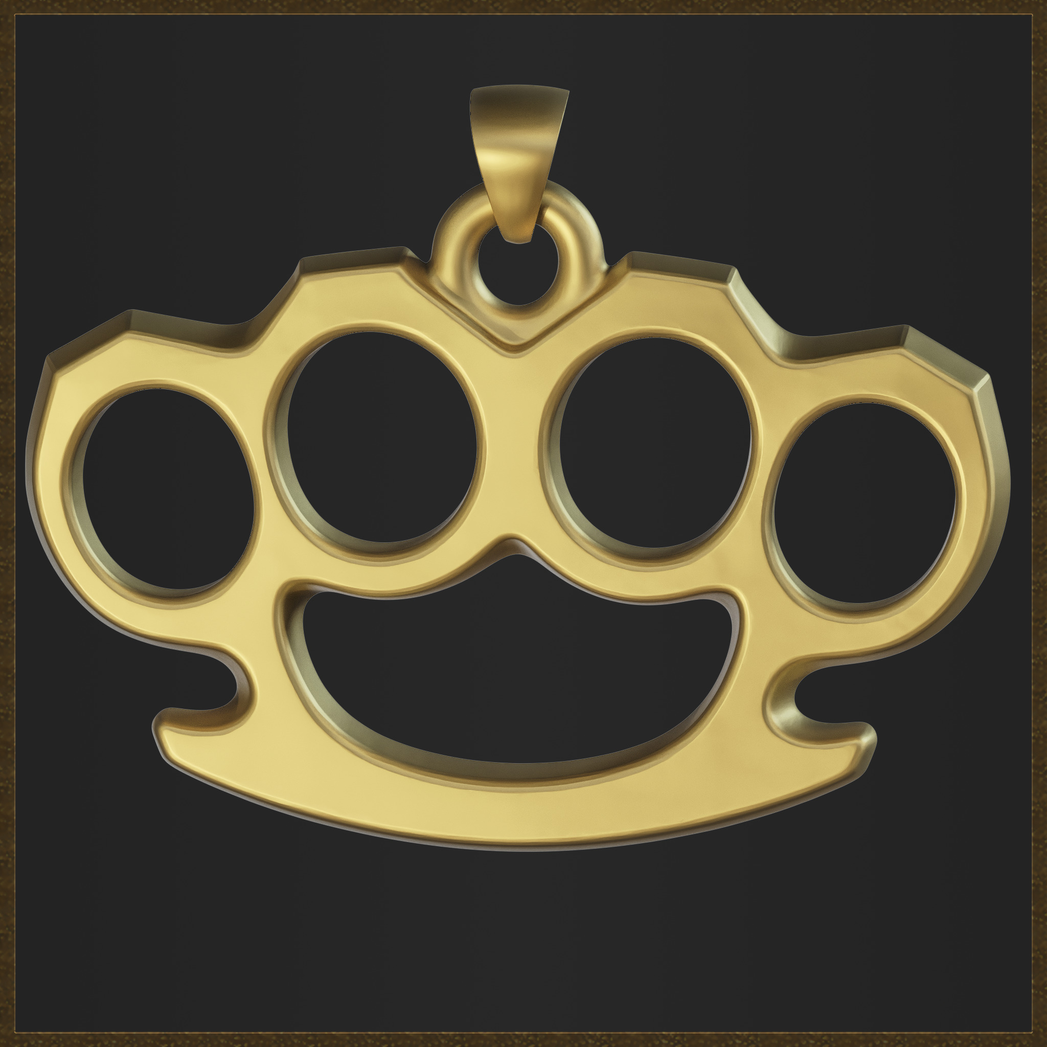 Brass Knuckles Jewelry  3D print model_5