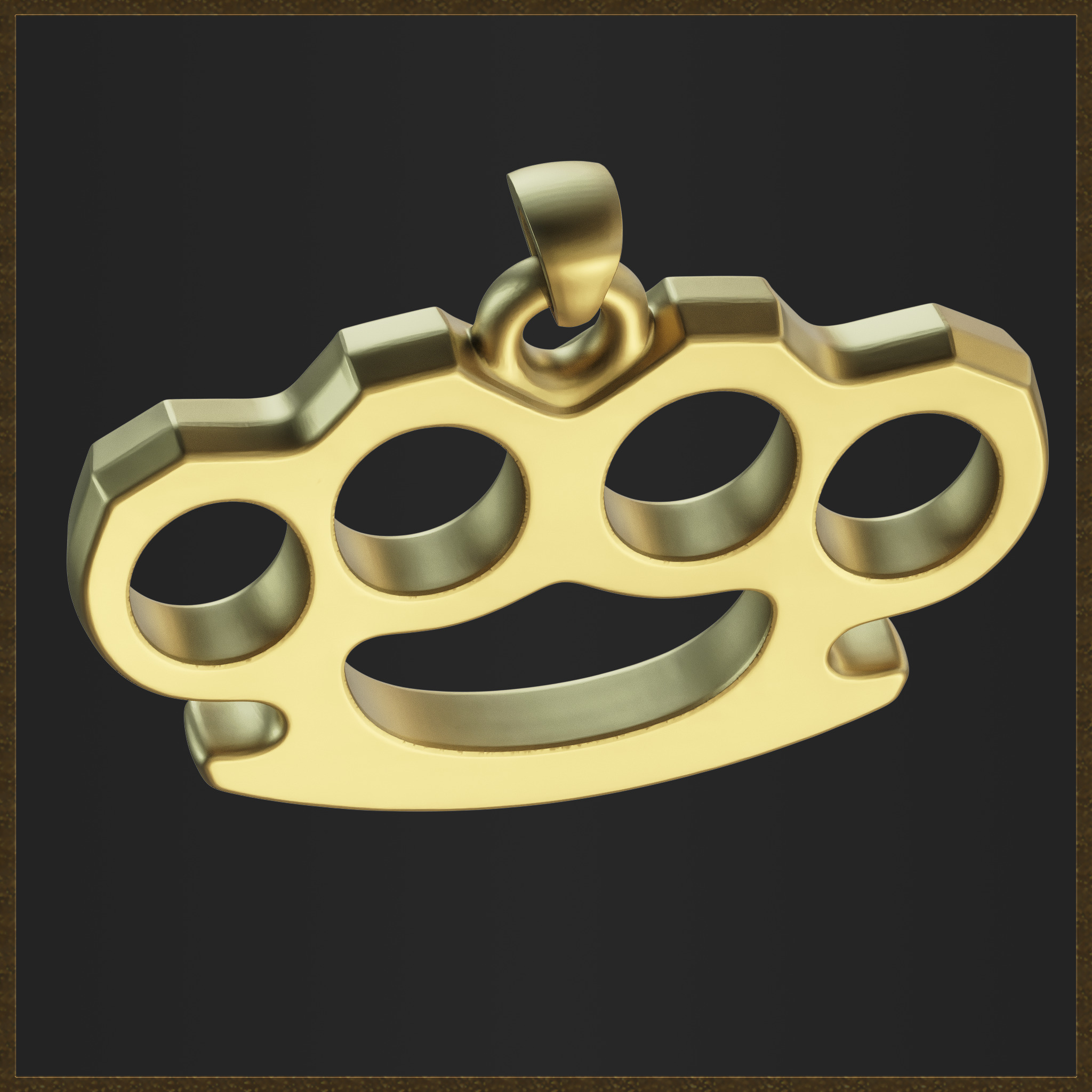 Brass Knuckles Jewelry  3D print model_7