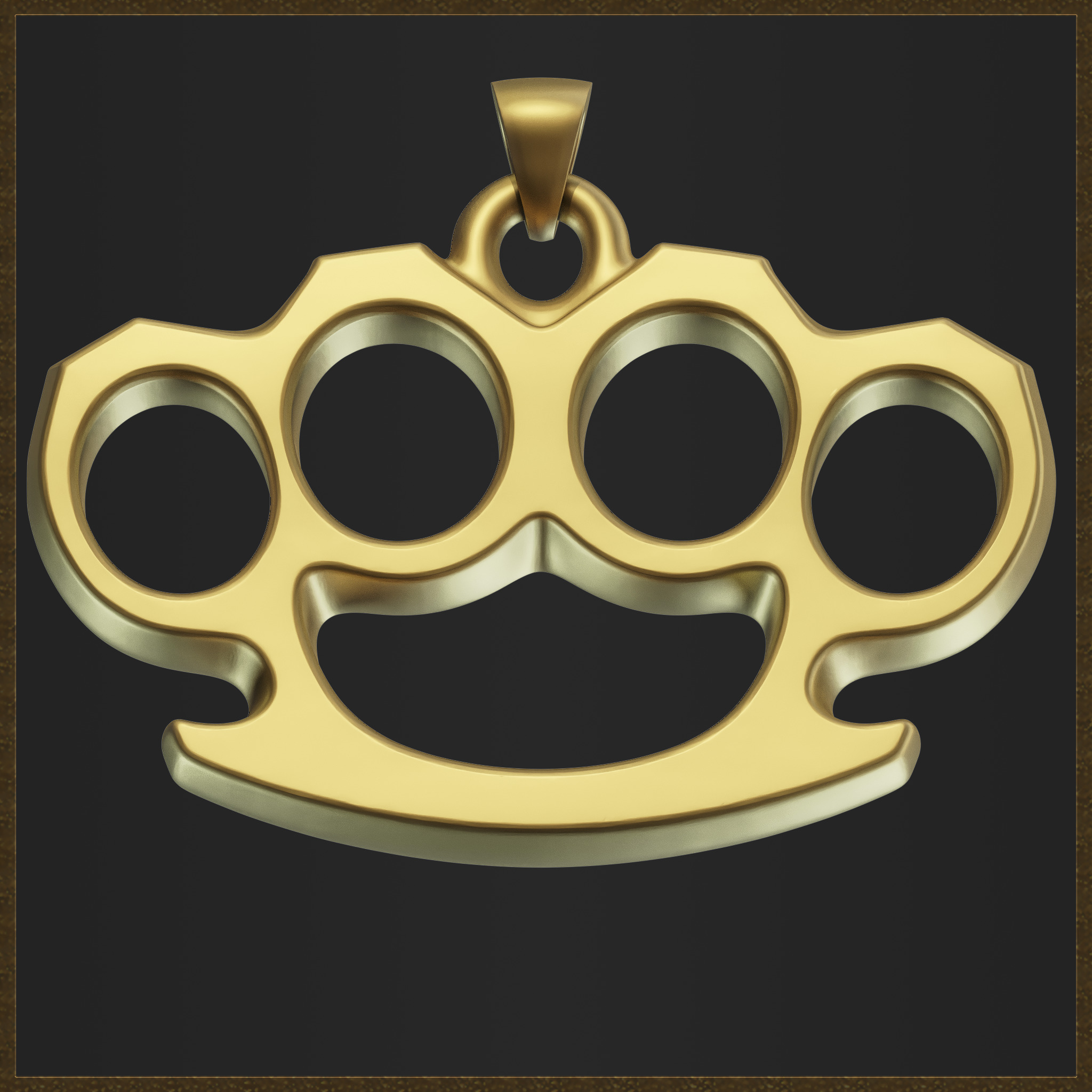Brass Knuckles Jewelry  3D print model_4