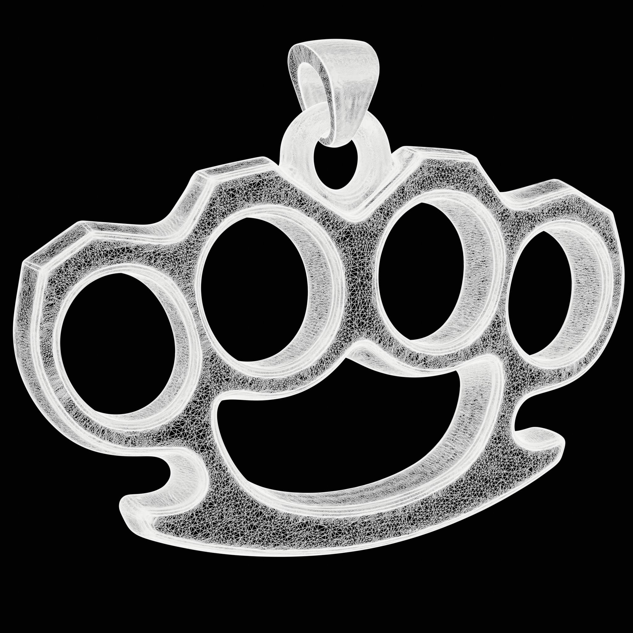 Brass Knuckles Jewelry  3D print model_8