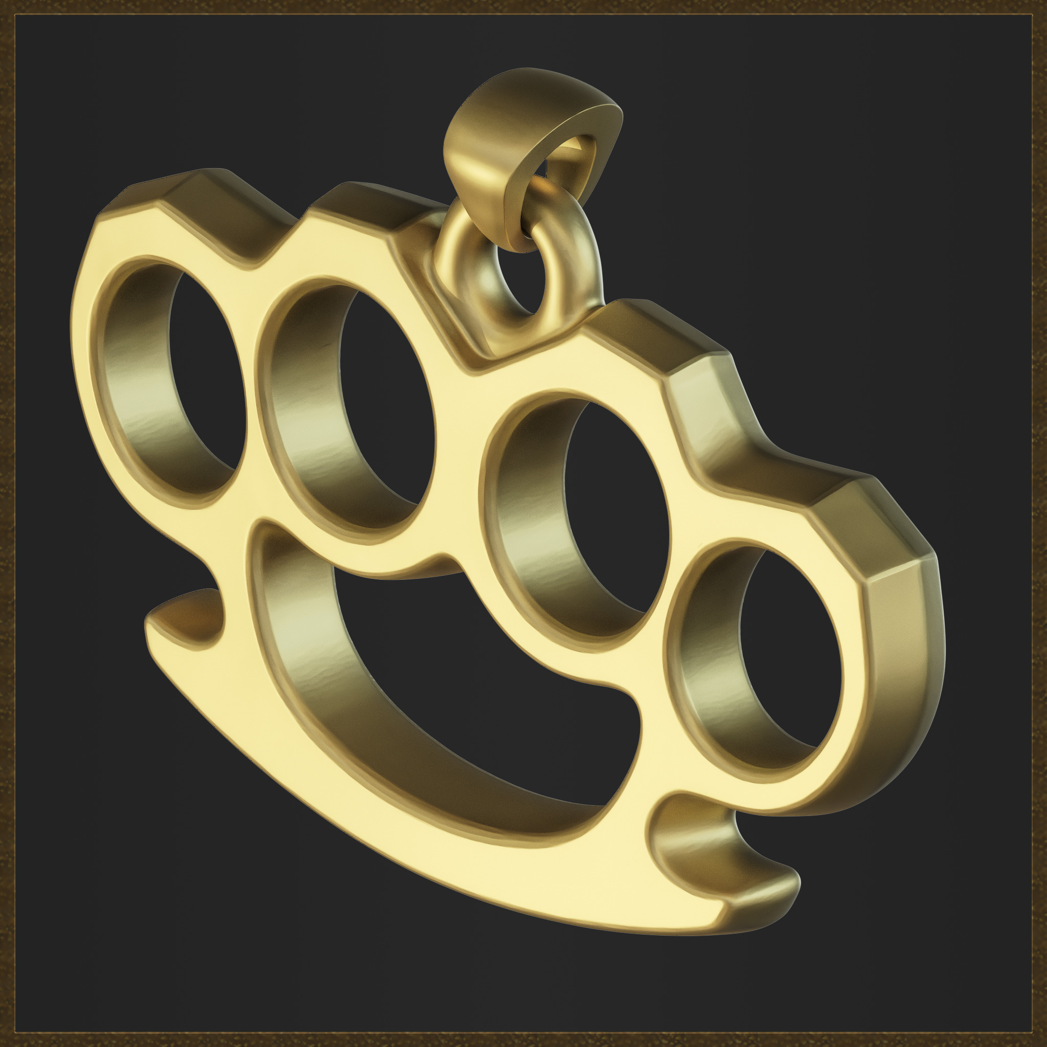 Brass Knuckles Jewelry  3D print model_1