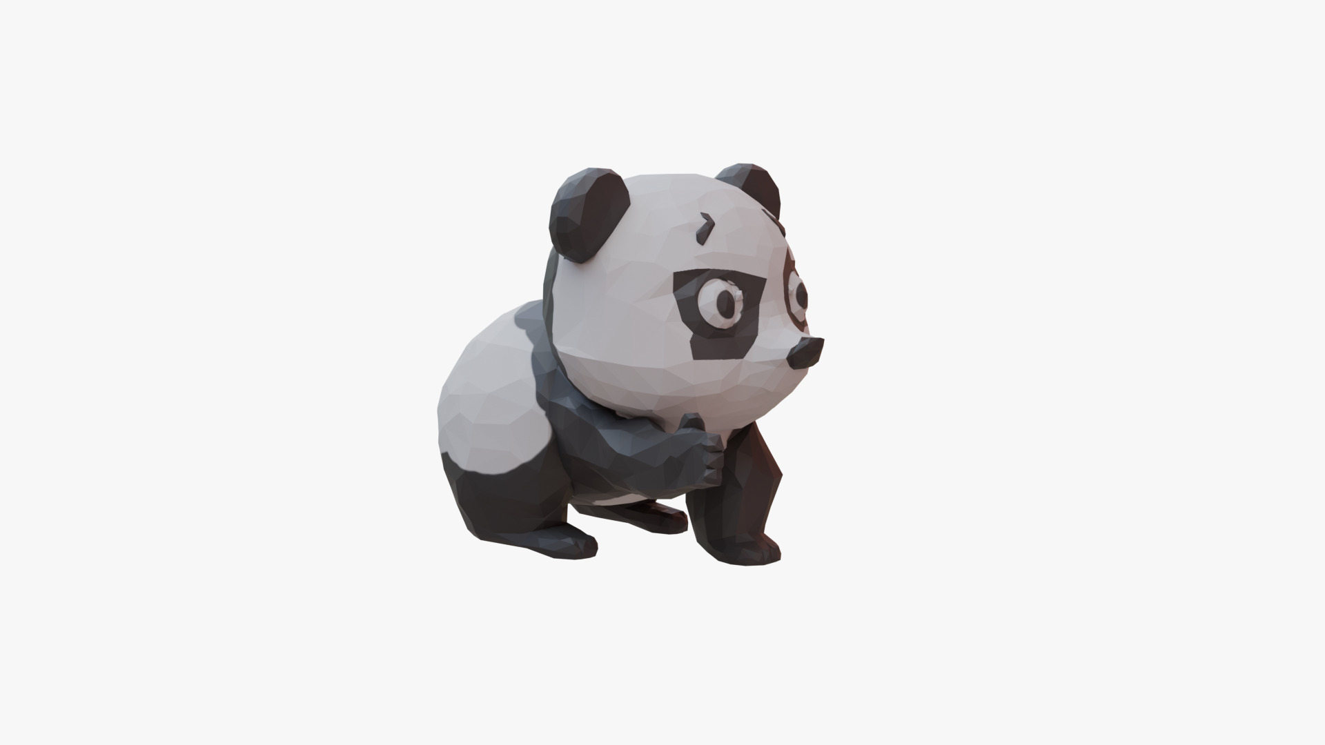 Panda low poly Low-poly 3D model_2
