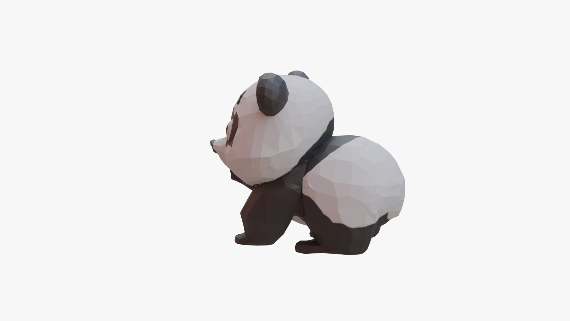 Panda low poly Low-poly 3D model_4