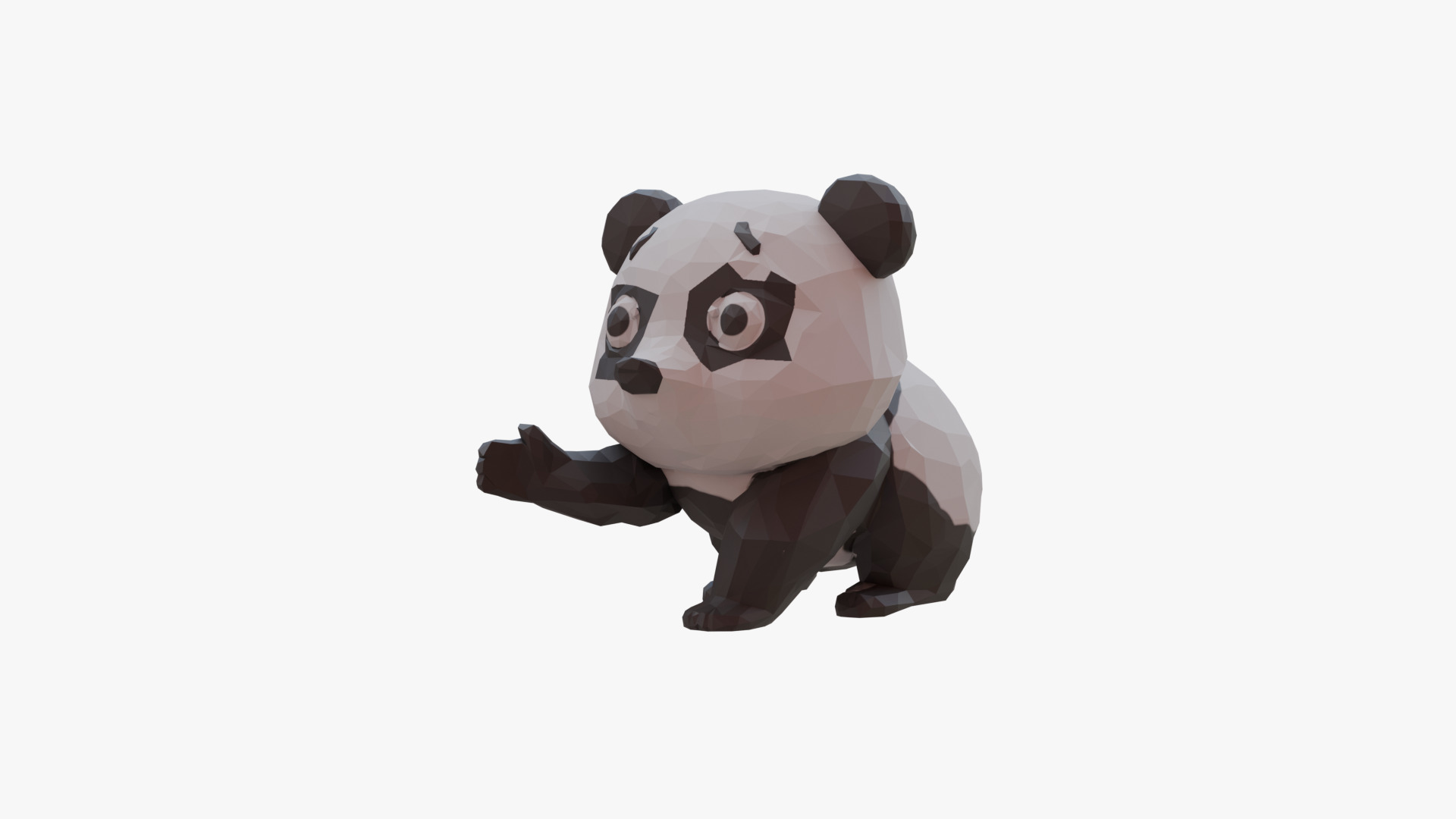 Panda low poly Low-poly 3D model_5