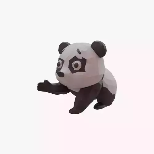 Panda low poly Low-poly 3D model