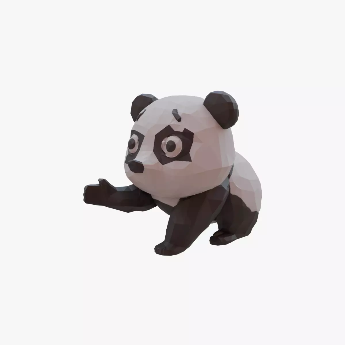 Panda low poly Low-poly 3D model_0
