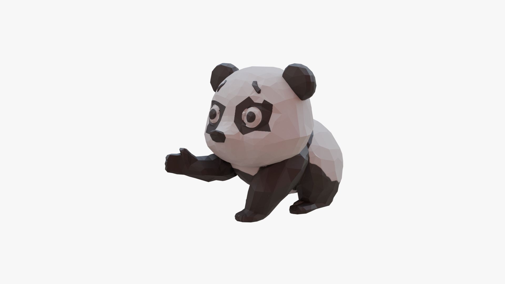 Panda low poly Low-poly 3D model_1