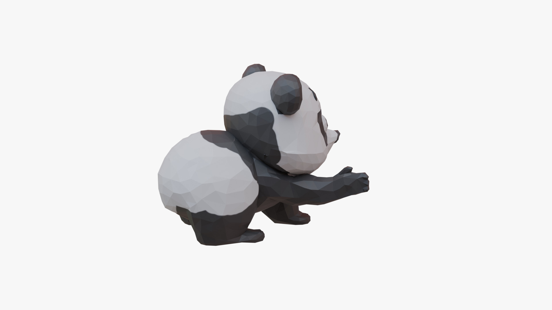 Panda low poly Low-poly 3D model_3