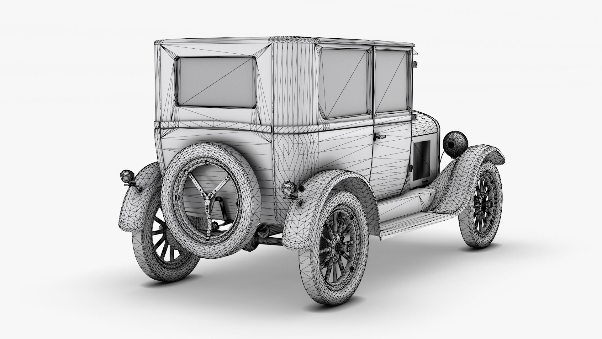 Ford Model T Low-poly 3D model_9