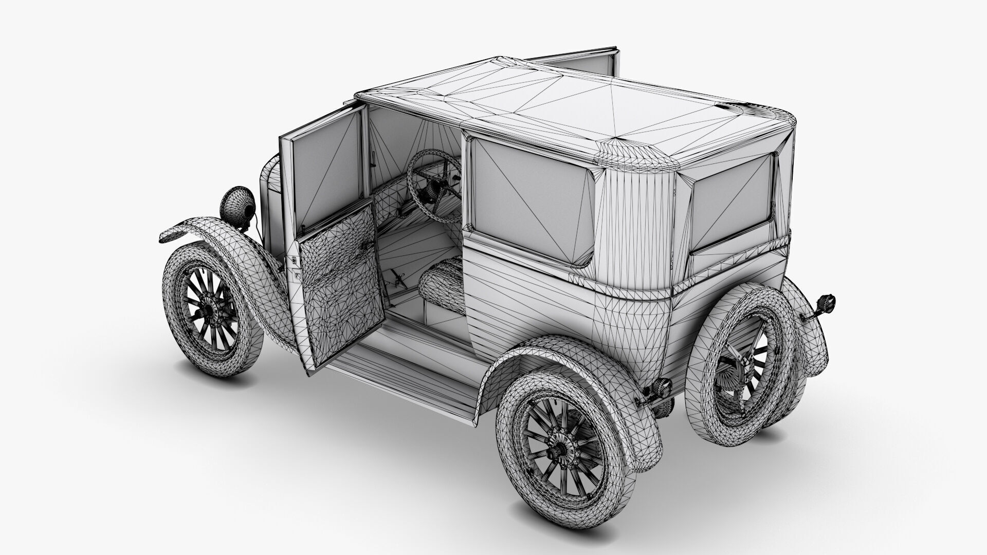 Ford Model T Low-poly 3D model_8