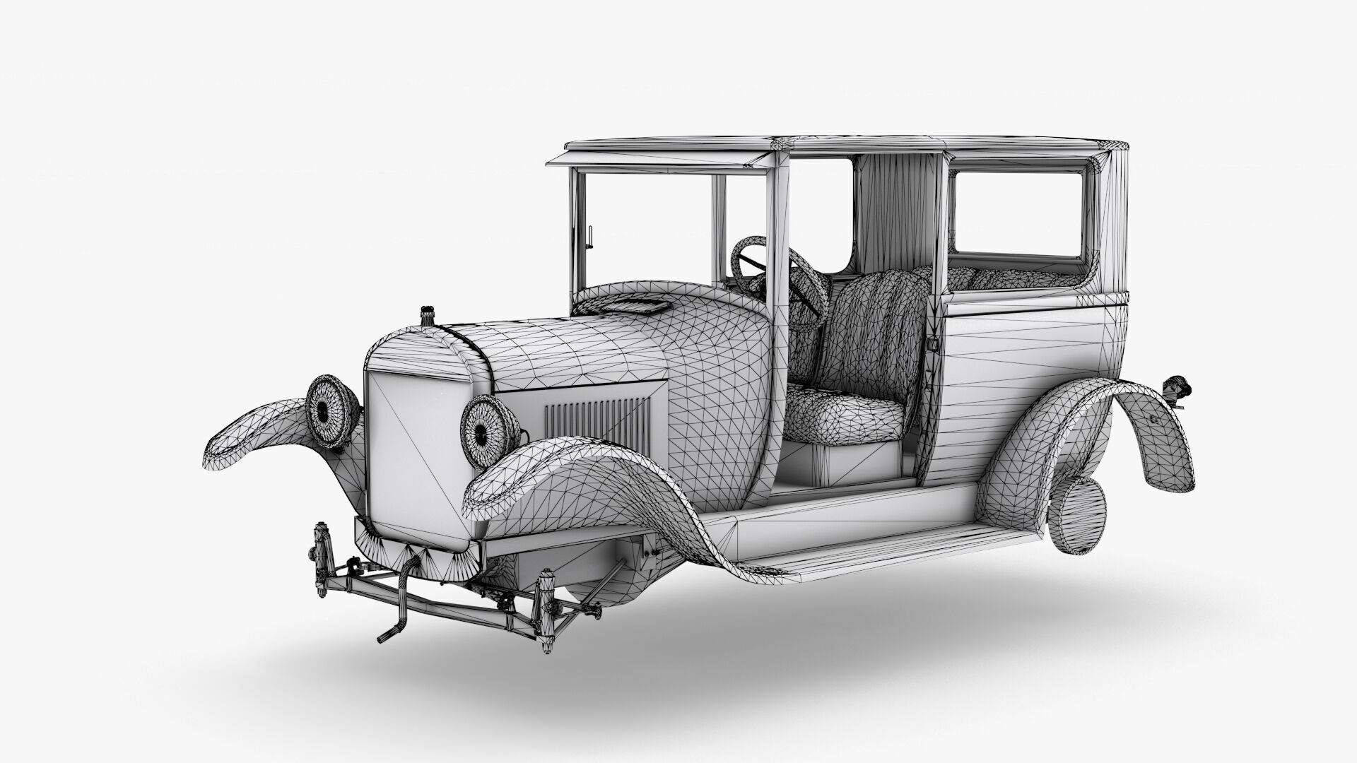 Ford Model T Low-poly 3D model_10