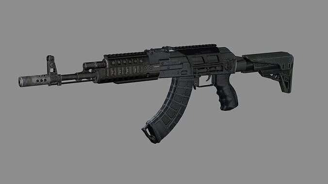 Ak47 AR Low Poly 3D Model Low-poly 3D model
