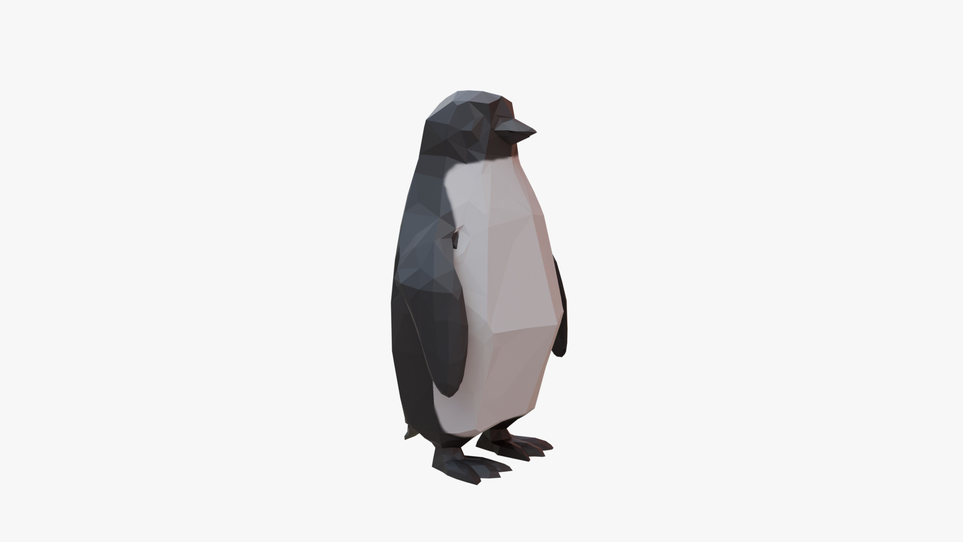 Penguin low poly Low-poly 3D model_3