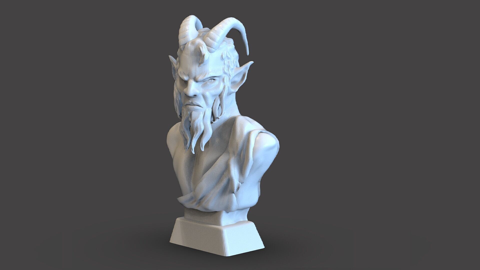Faun Bust 3D print model_3