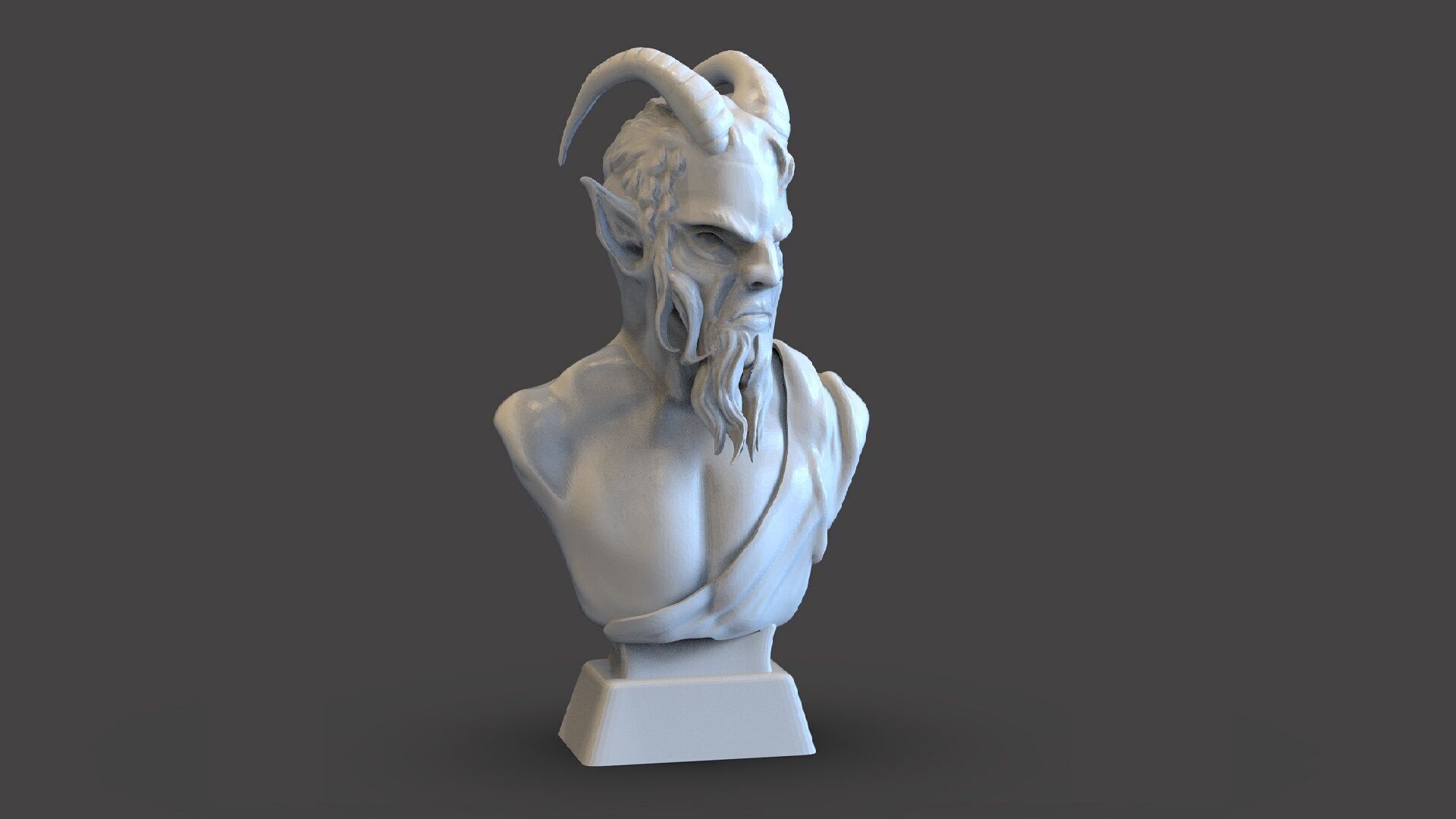 Faun Bust 3D print model_2