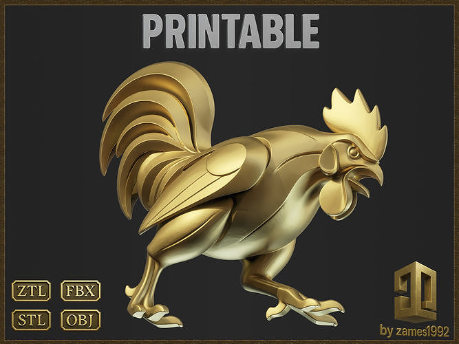Rooster Bird Jewelry  3D print model
