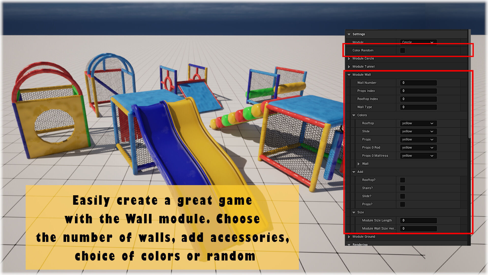 Childrens Play Park Modular - Unreal Engine 5 Low-poly 3D model_28