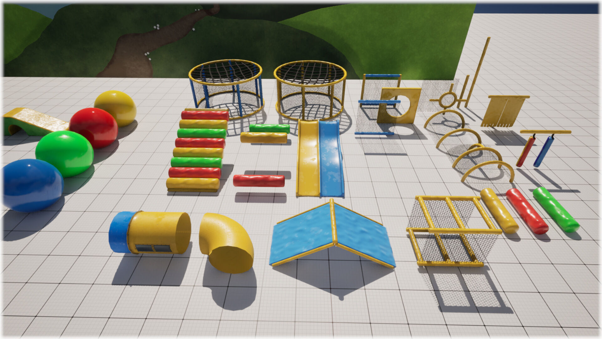Childrens Play Park Modular - Unreal Engine 5 Low-poly 3D model_24