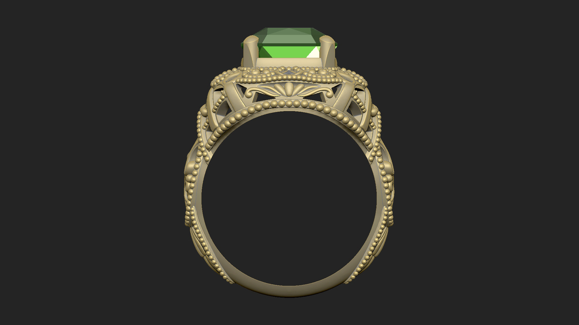 basic royal luxury v1 ring pattern gothic design 3D print model_4