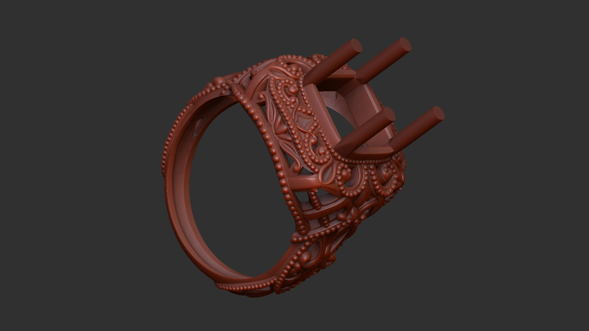 basic royal luxury v1 ring pattern gothic design 3D print model_7