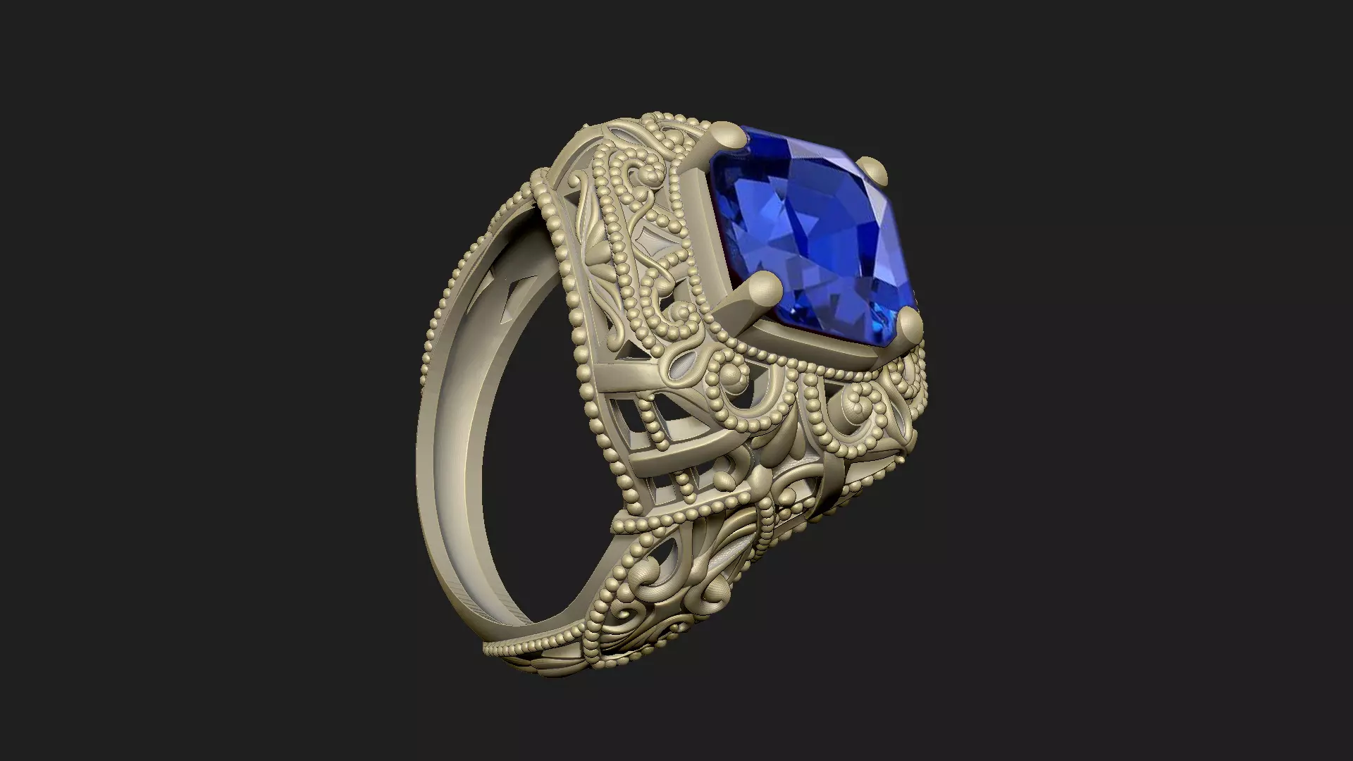 basic royal luxury v1 ring pattern gothic design 3D print model_0