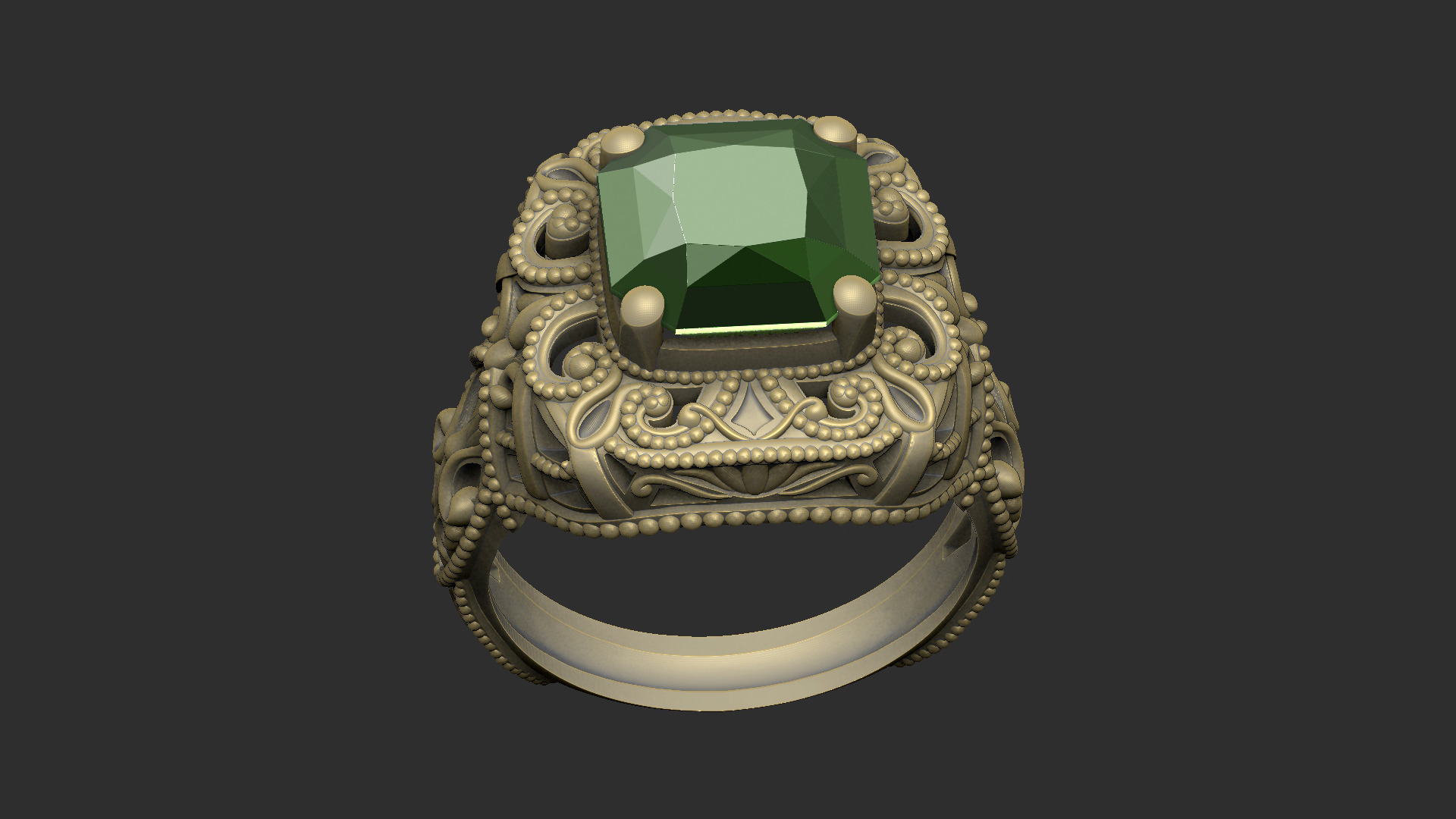 basic royal luxury v1 ring pattern gothic design 3D print model_1