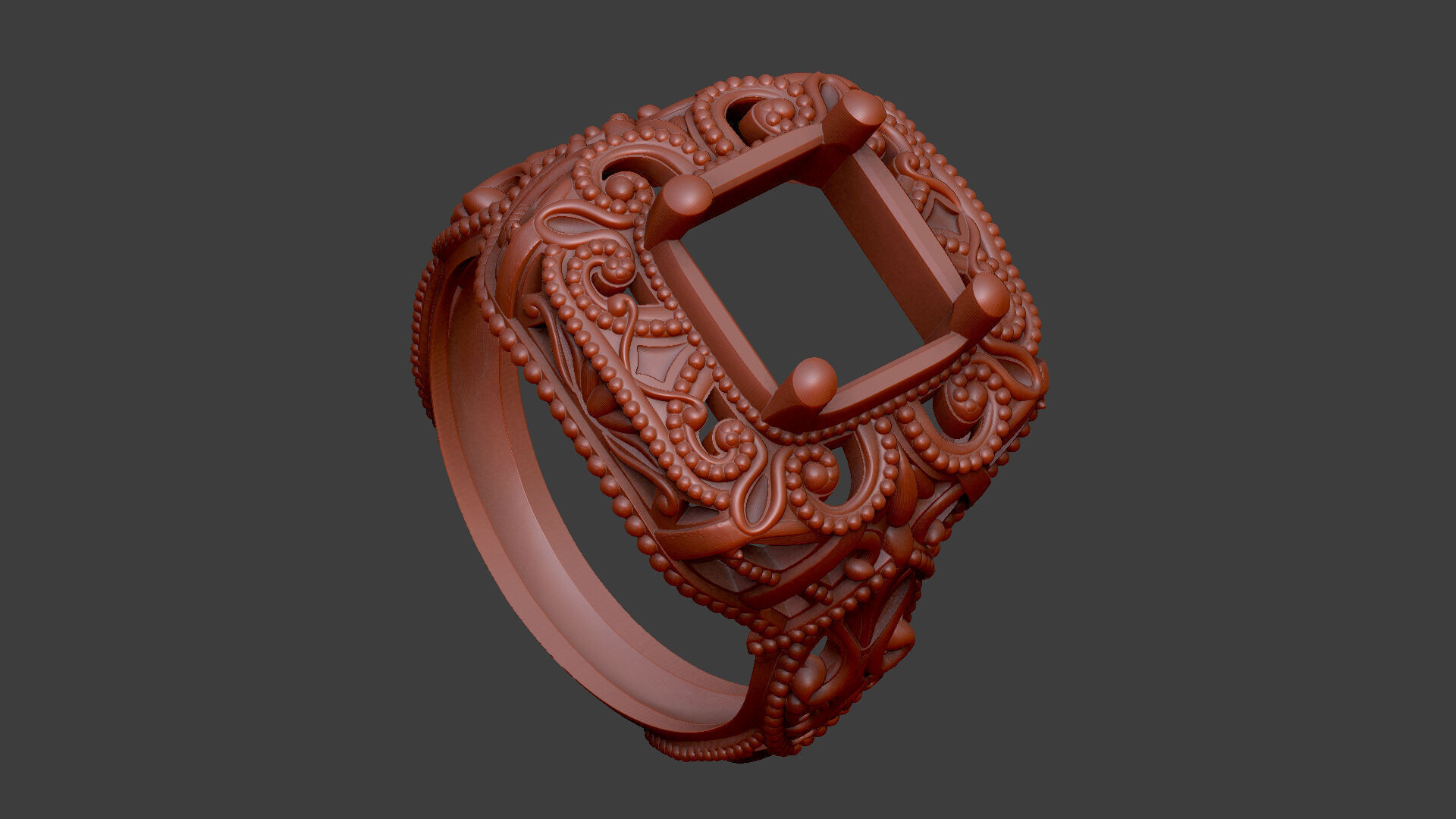 basic royal luxury v1 ring pattern gothic design 3D print model_10