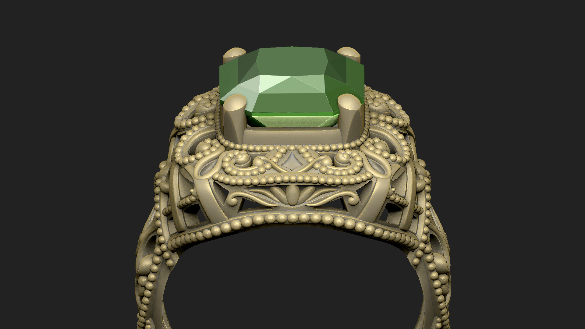 basic royal luxury v1 ring pattern gothic design 3D print model_5