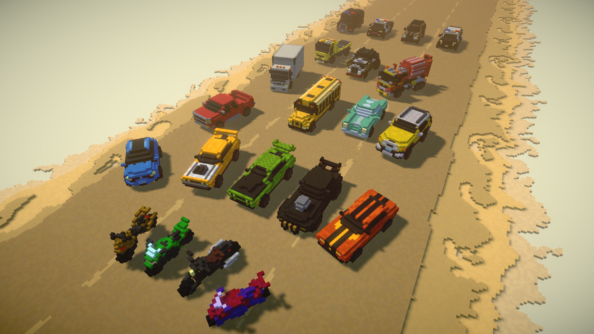 Stylized Voxel Cars Pack - 23 Vehicles Low-poly 3D model_1