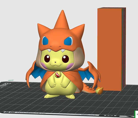 AMS Ready Poncho Pikachu Charizard Mega 3D print model