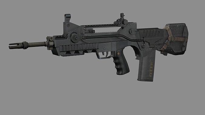 Famas F1 Assault Rifle Game Ready Low-Poly 3D Model Low-poly 3D model