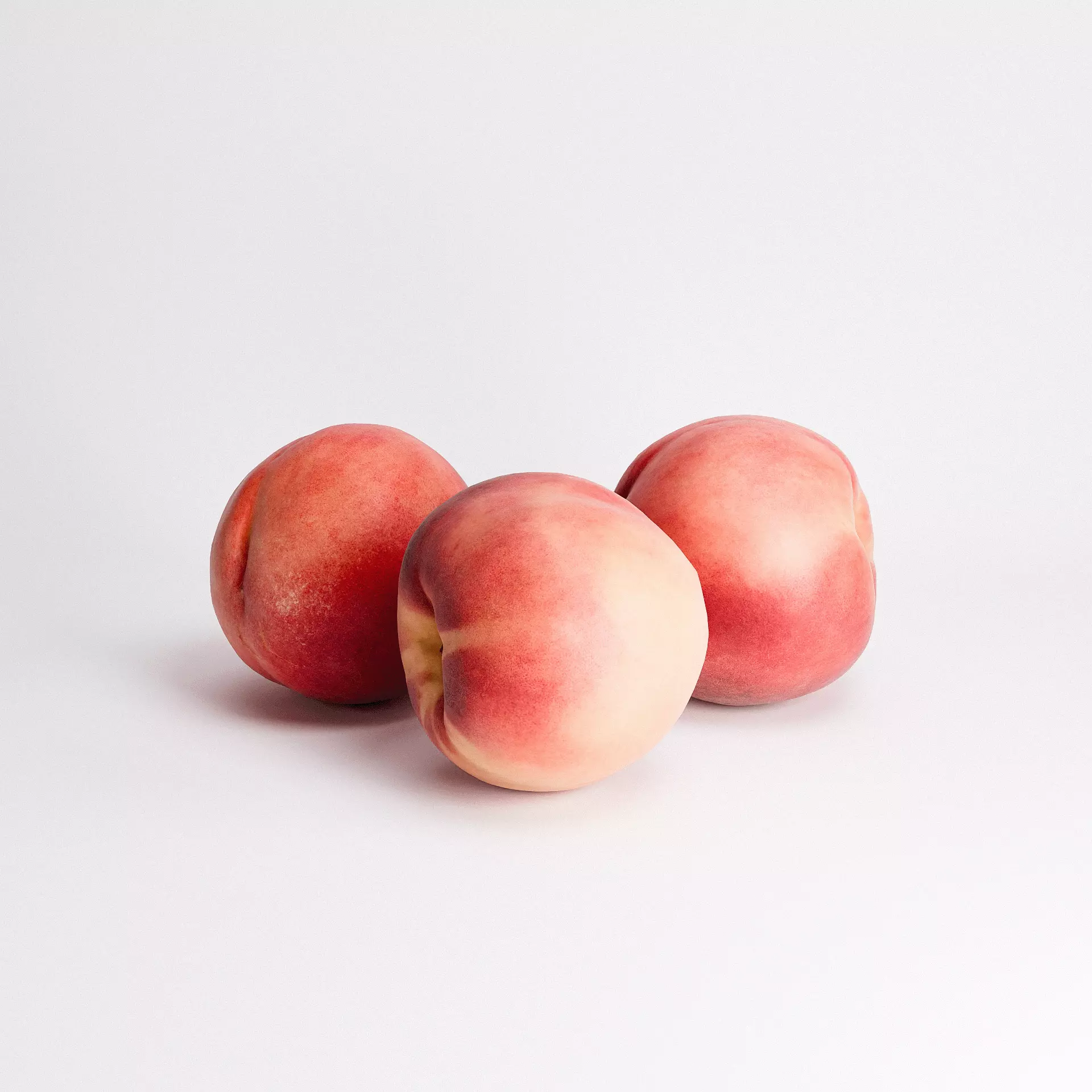 White Peaches Set 01 Low-poly 3D model_0