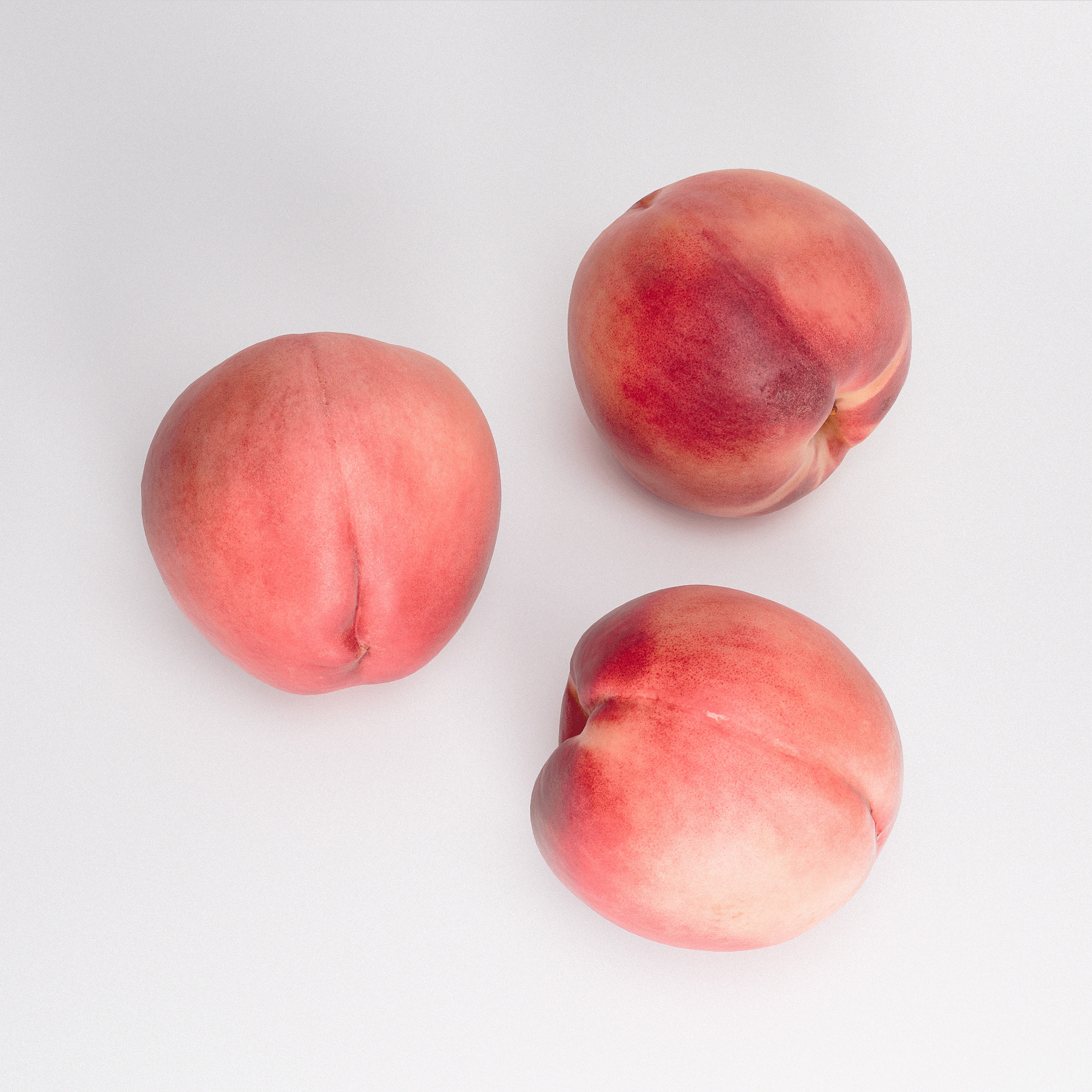 White Peaches Set 01 Low-poly 3D model_3
