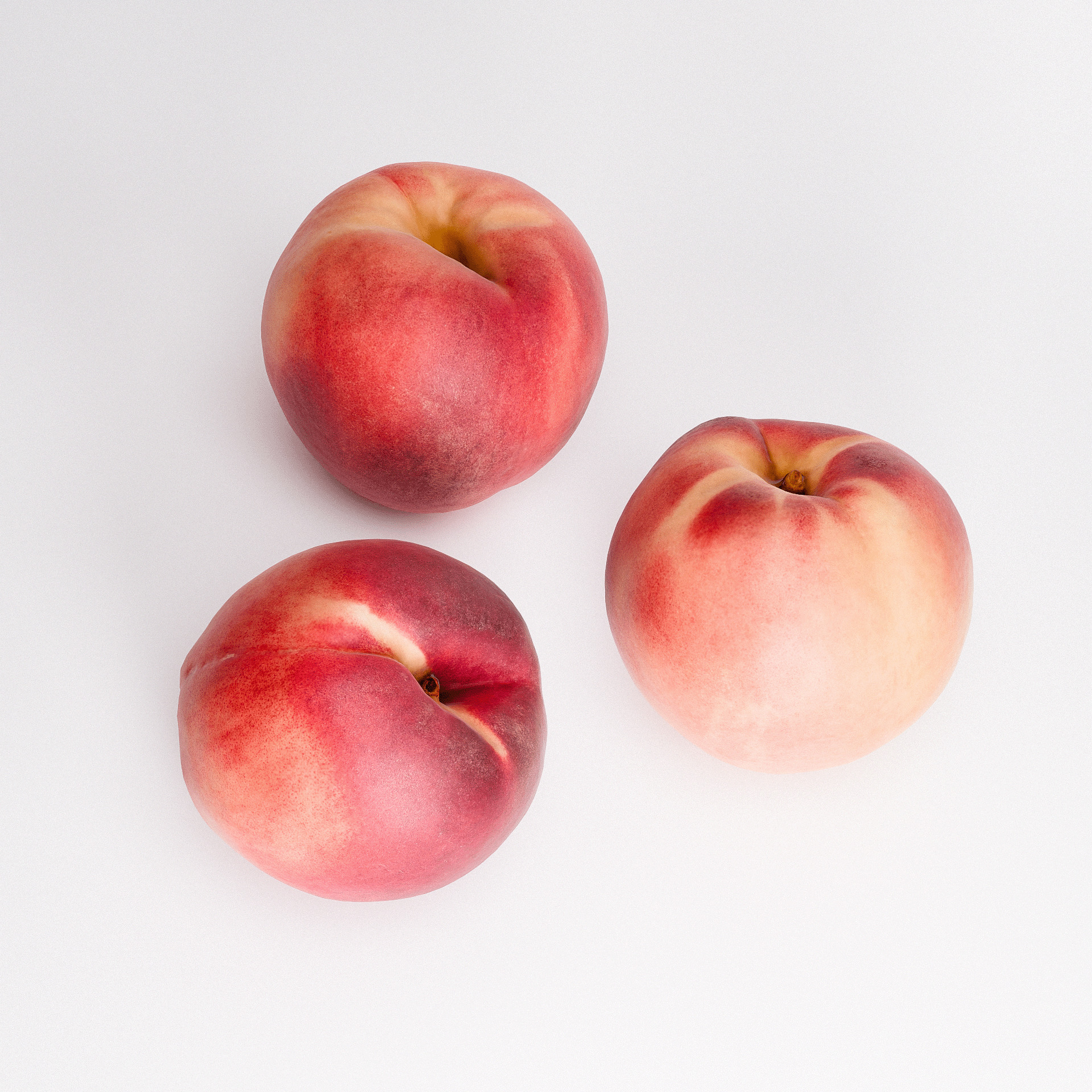 White Peaches Set 01 Low-poly 3D model_4