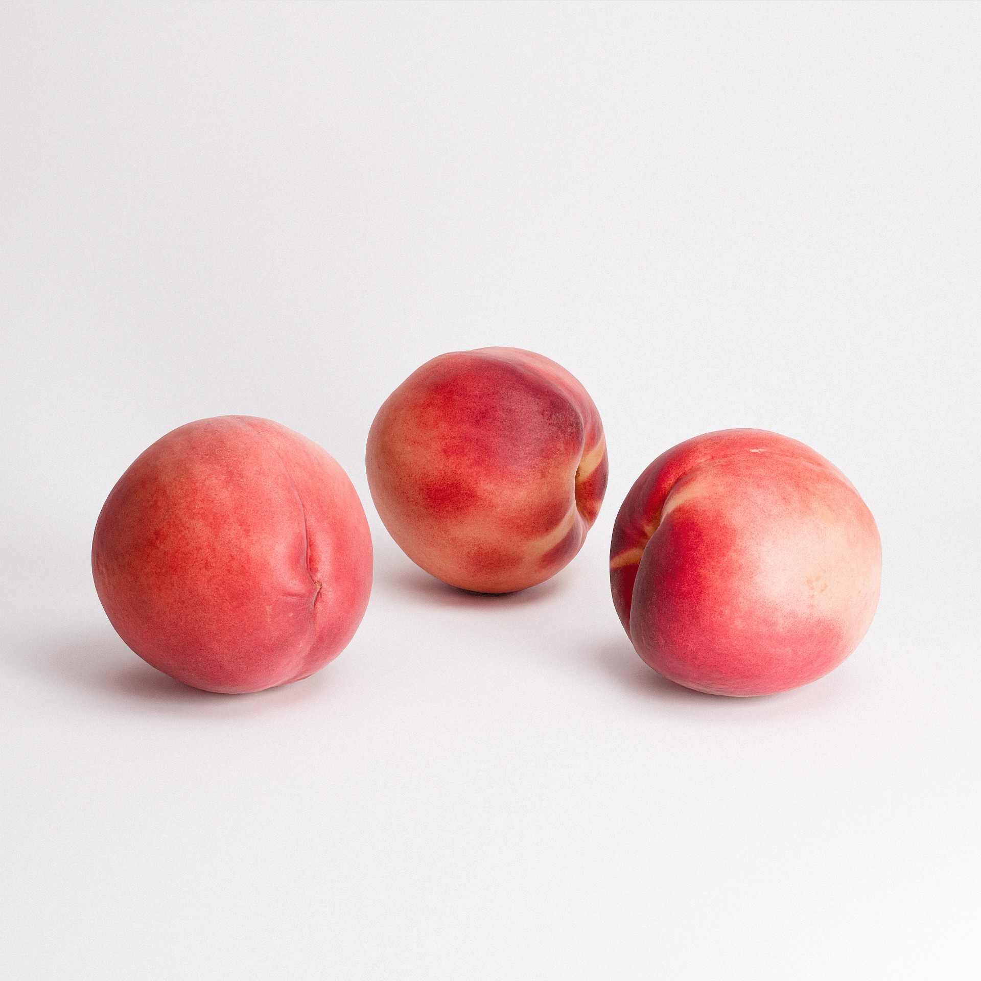 White Peaches Set 01 Low-poly 3D model_2