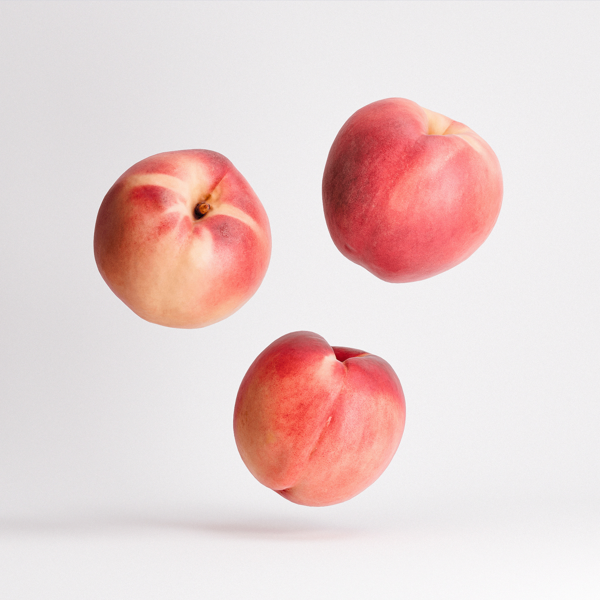 White Peaches Set 01 Low-poly 3D model_1