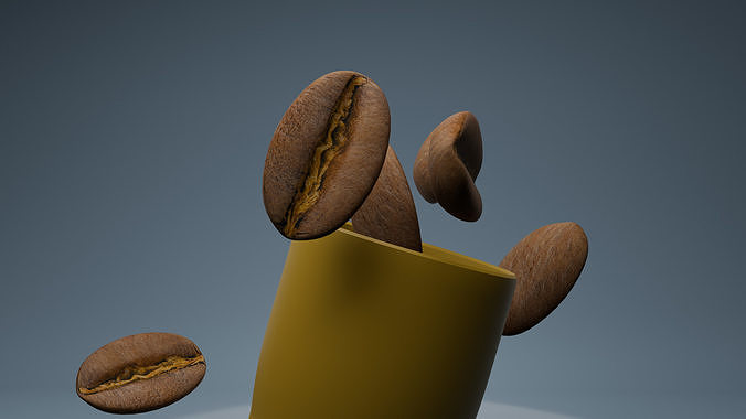 Realistic 3D Coffee Bean Model UV Mapped Quads Only UV mapped Low-poly 3D model