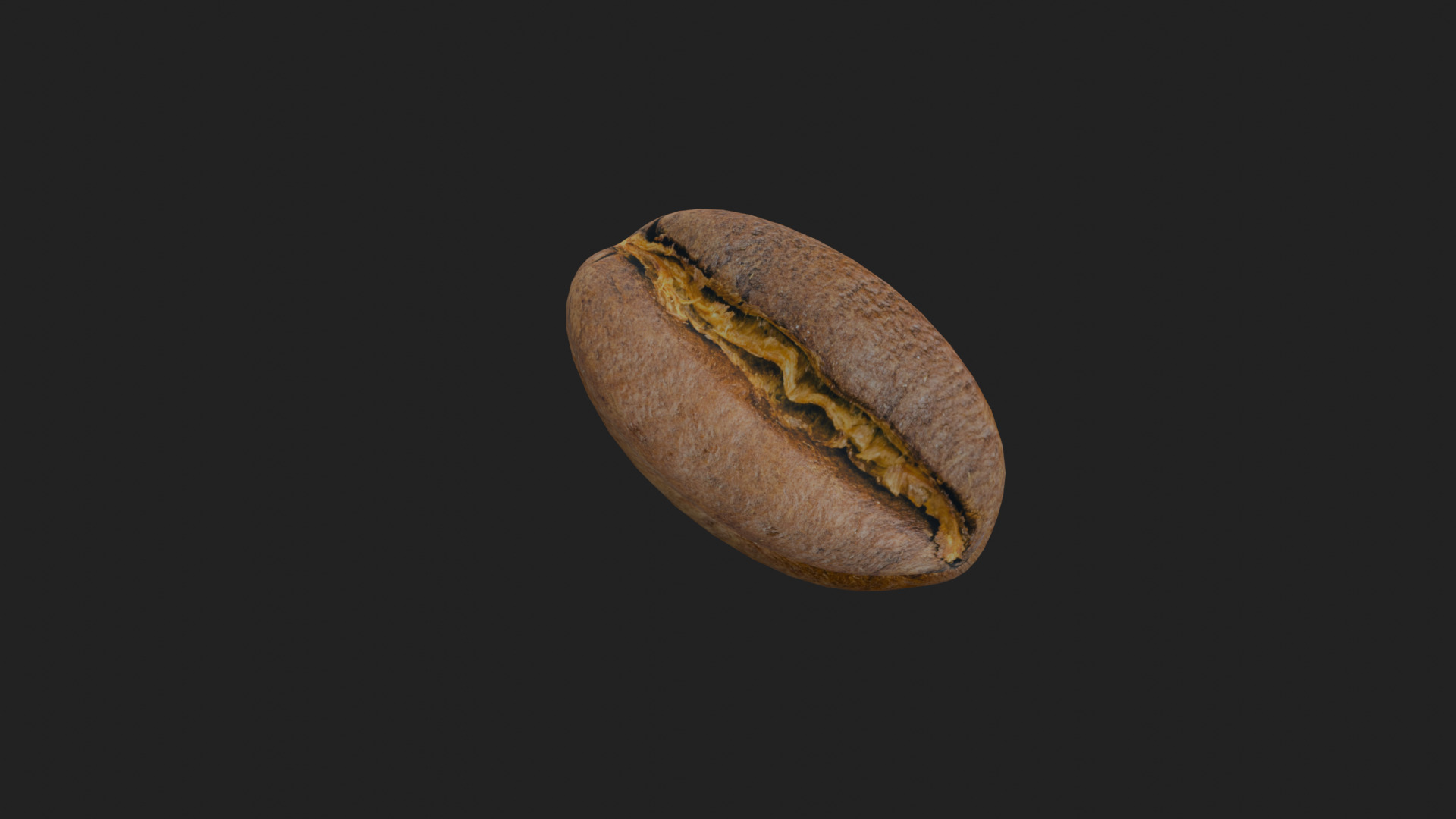 Realistic 3D Coffee Bean Model UV Mapped Quads Only UV mapped Low-poly 3D model_5