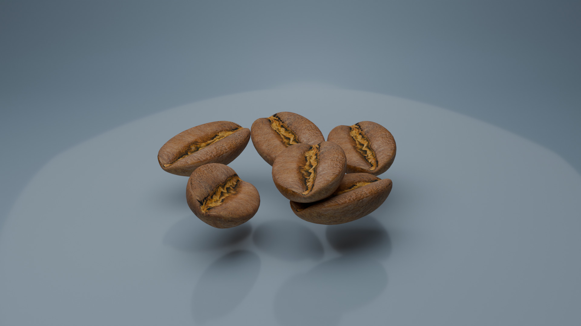Realistic 3D Coffee Bean Model UV Mapped Quads Only UV mapped Low-poly 3D model_1