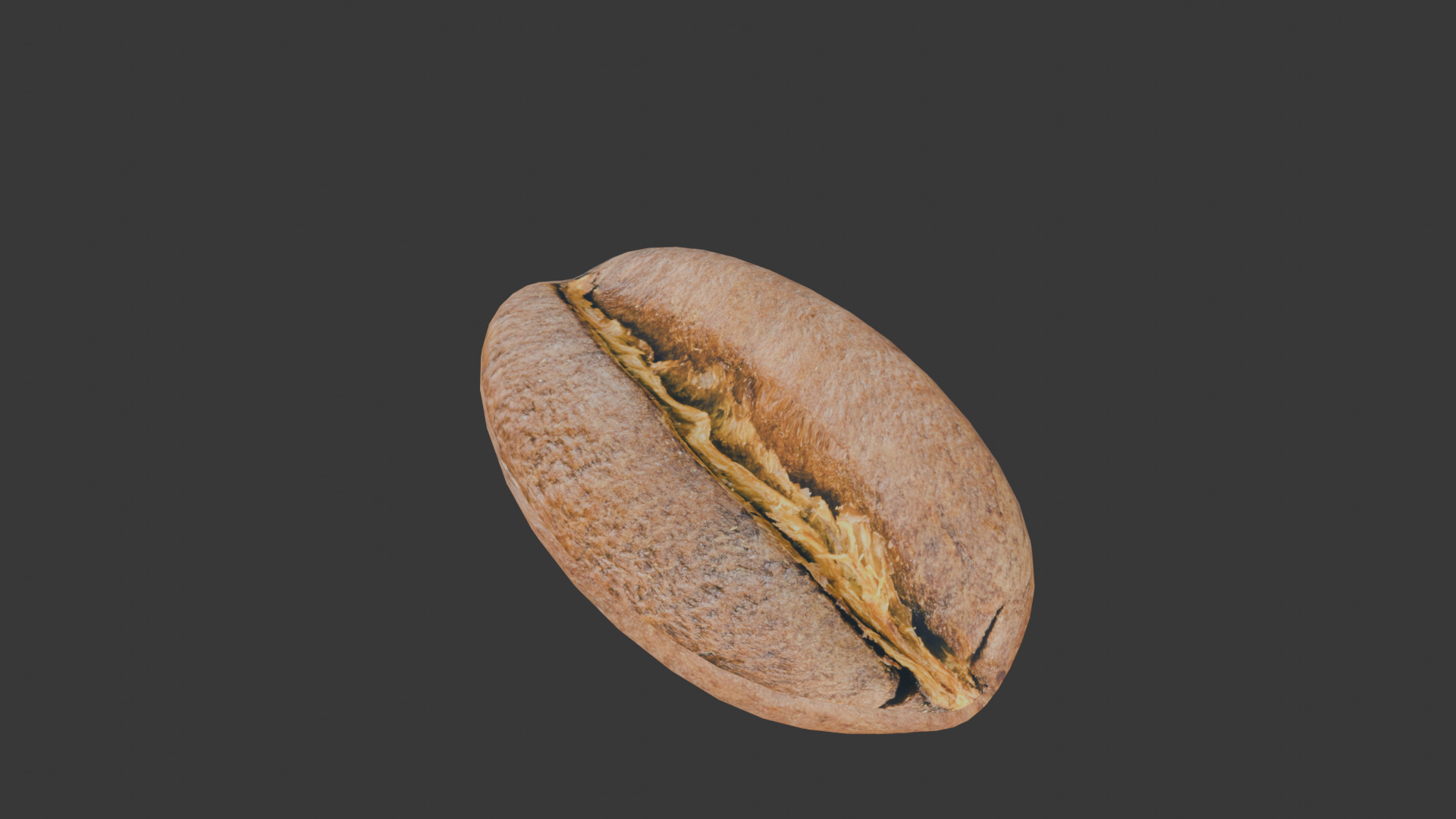 Realistic 3D Coffee Bean Model UV Mapped Quads Only UV mapped Low-poly 3D model_2