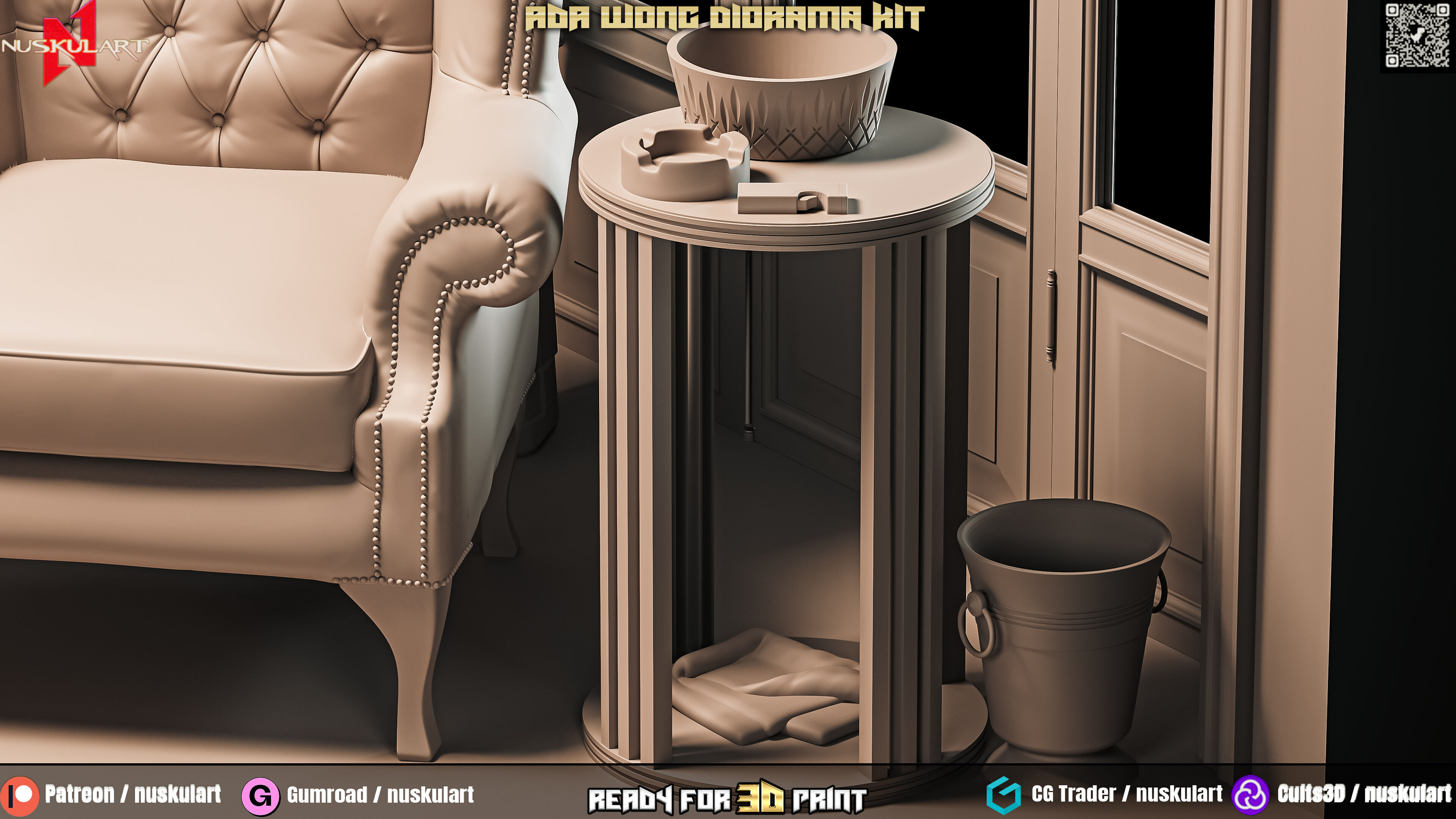 Ada Wong - Noir Room - Resident Evil Diorama Bundle 3D Printing 3D print model_16