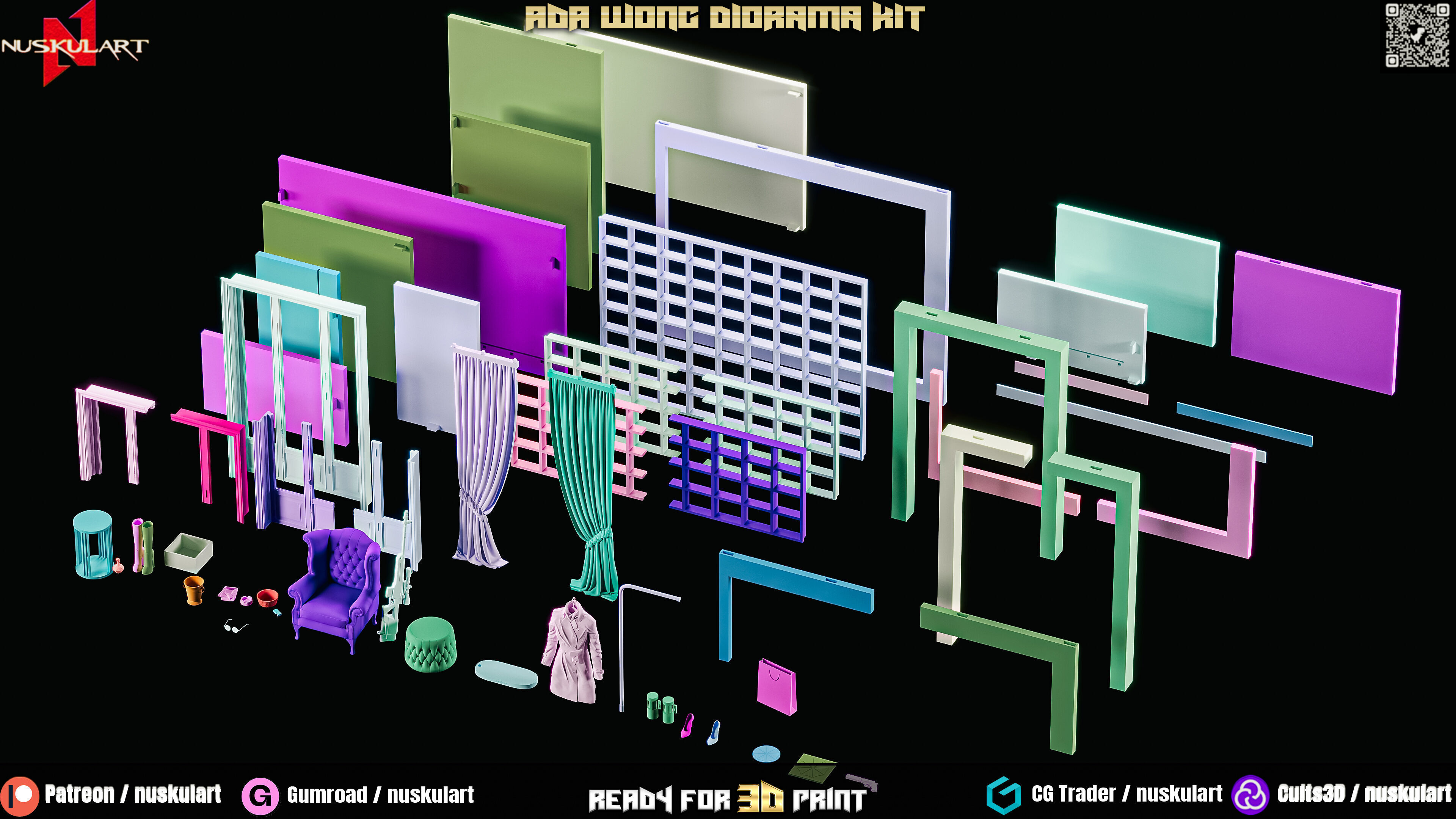 Ada Wong - Noir Room - Resident Evil Diorama Bundle 3D Printing 3D print model_3