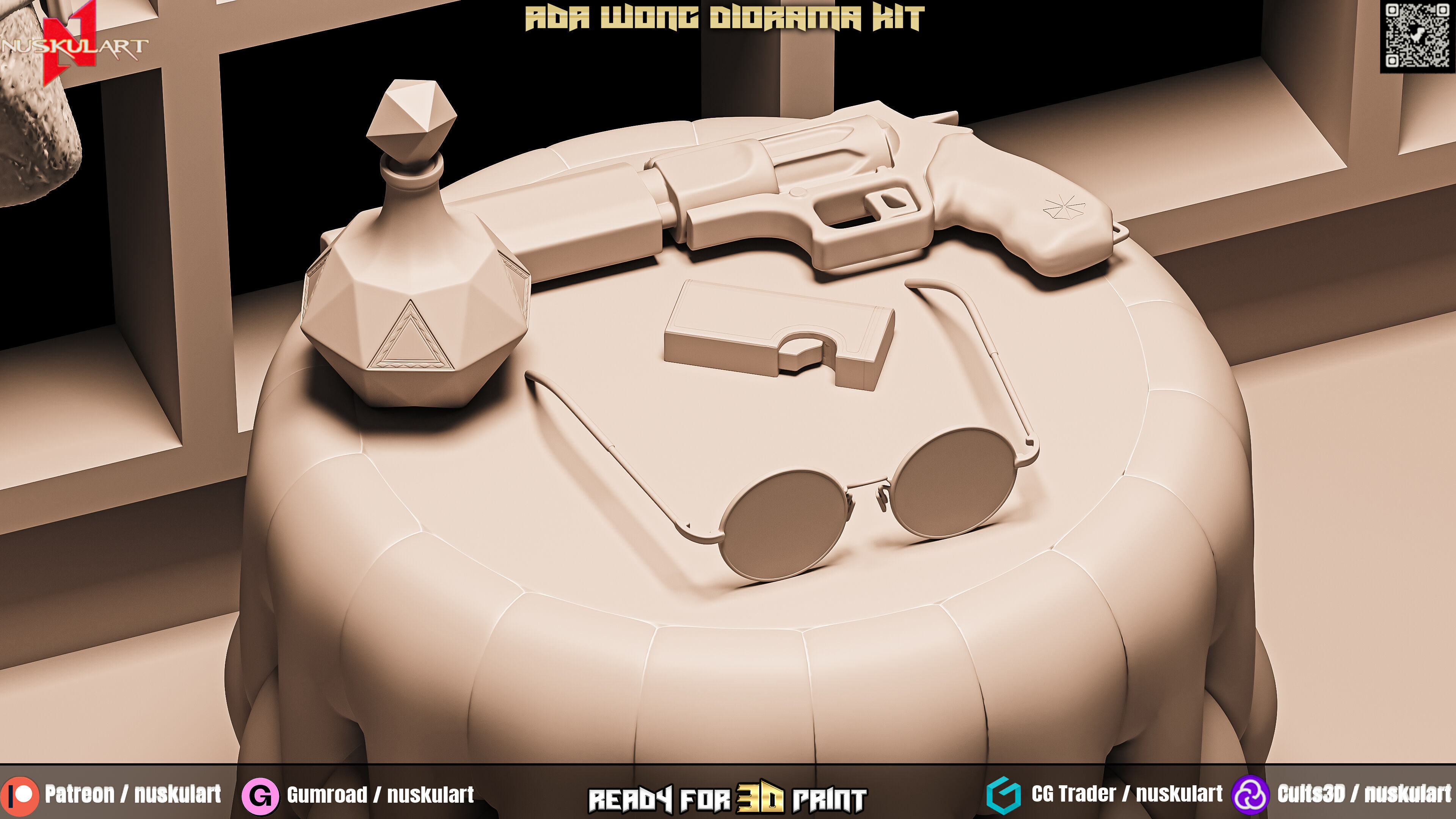 Ada Wong - Noir Room - Resident Evil Diorama Bundle 3D Printing 3D print model_7