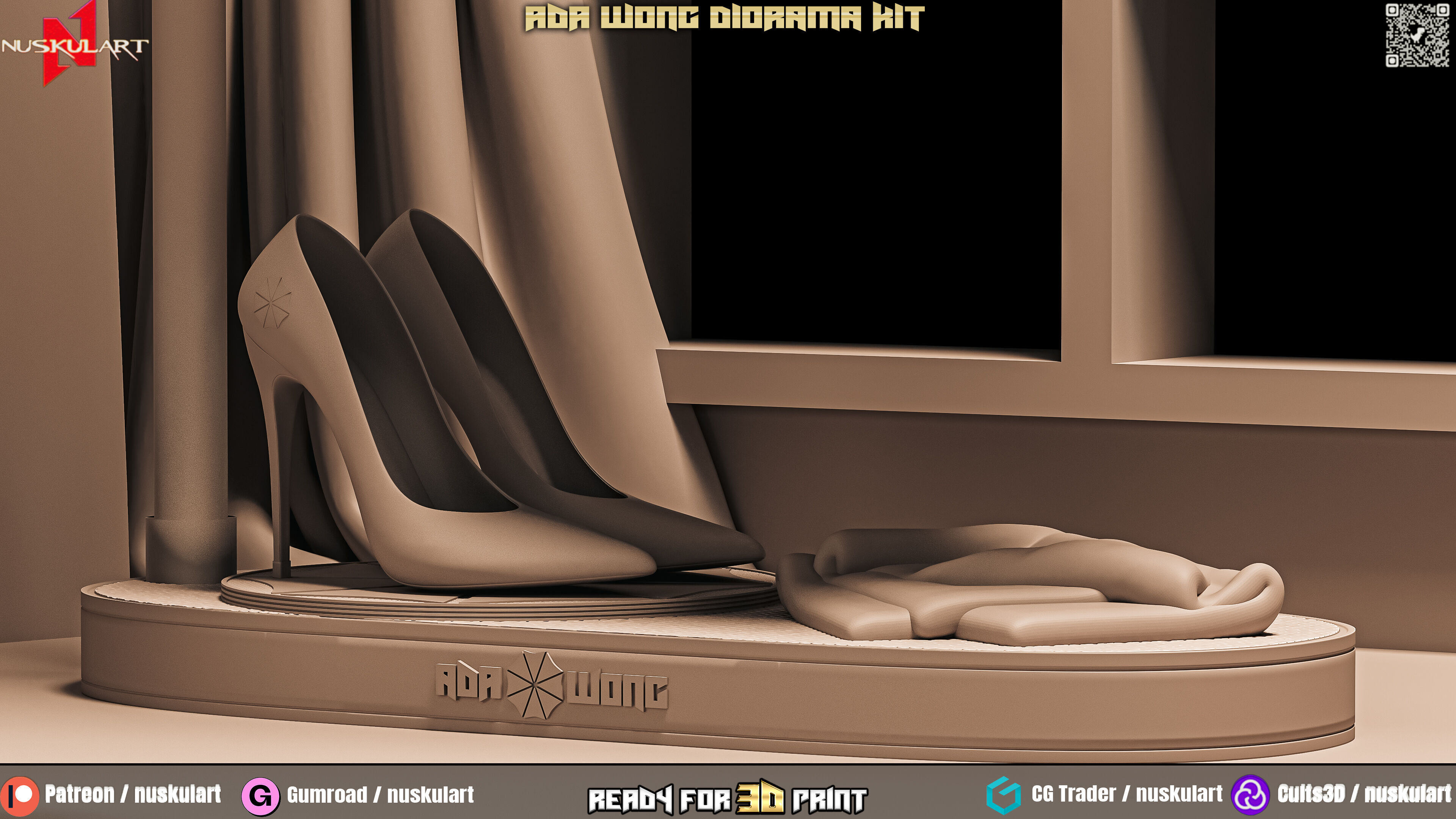 Ada Wong - Noir Room - Resident Evil Diorama Bundle 3D Printing 3D print model_10