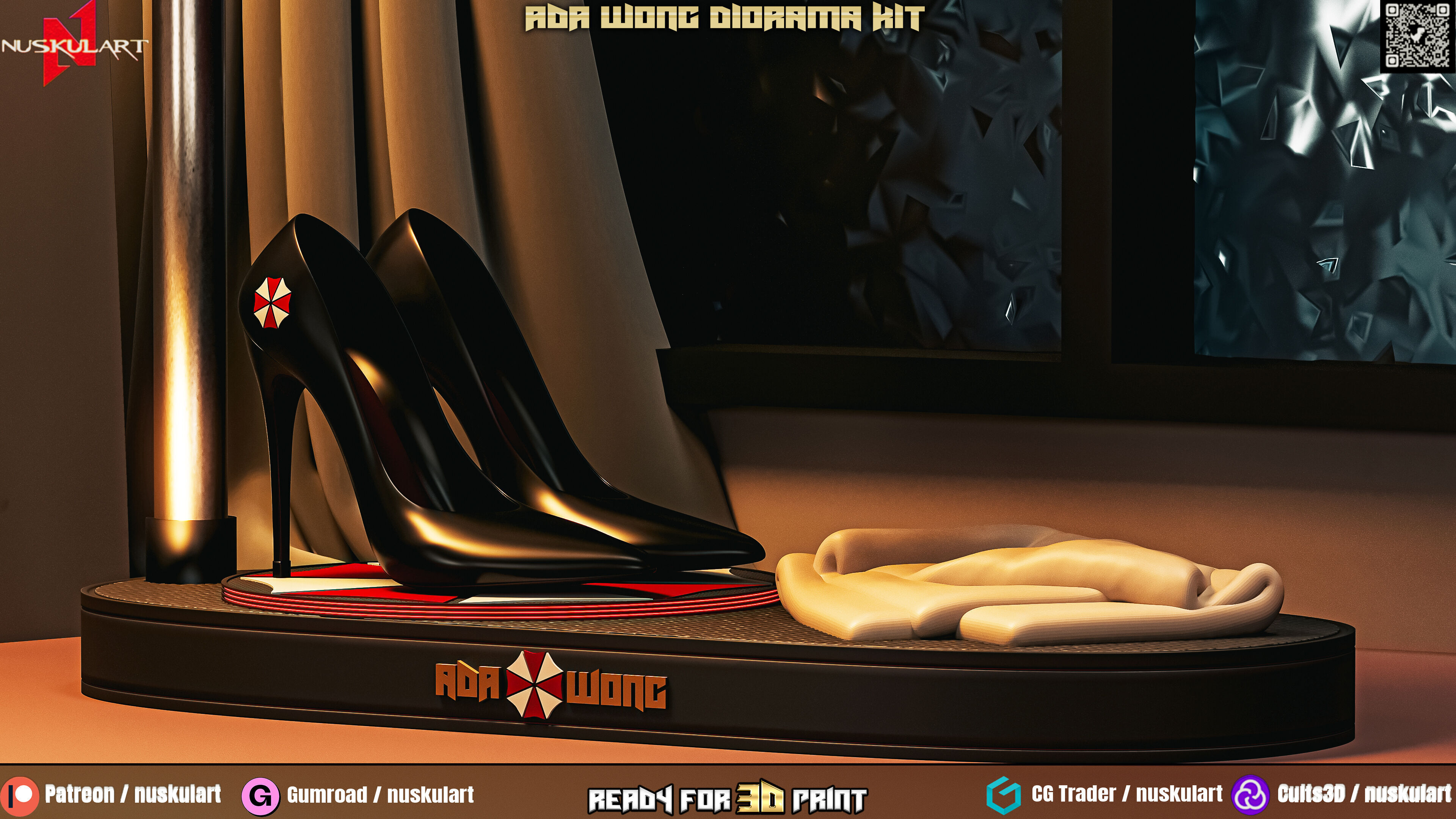 Ada Wong - Noir Room - Resident Evil Diorama Bundle 3D Printing 3D print model_9