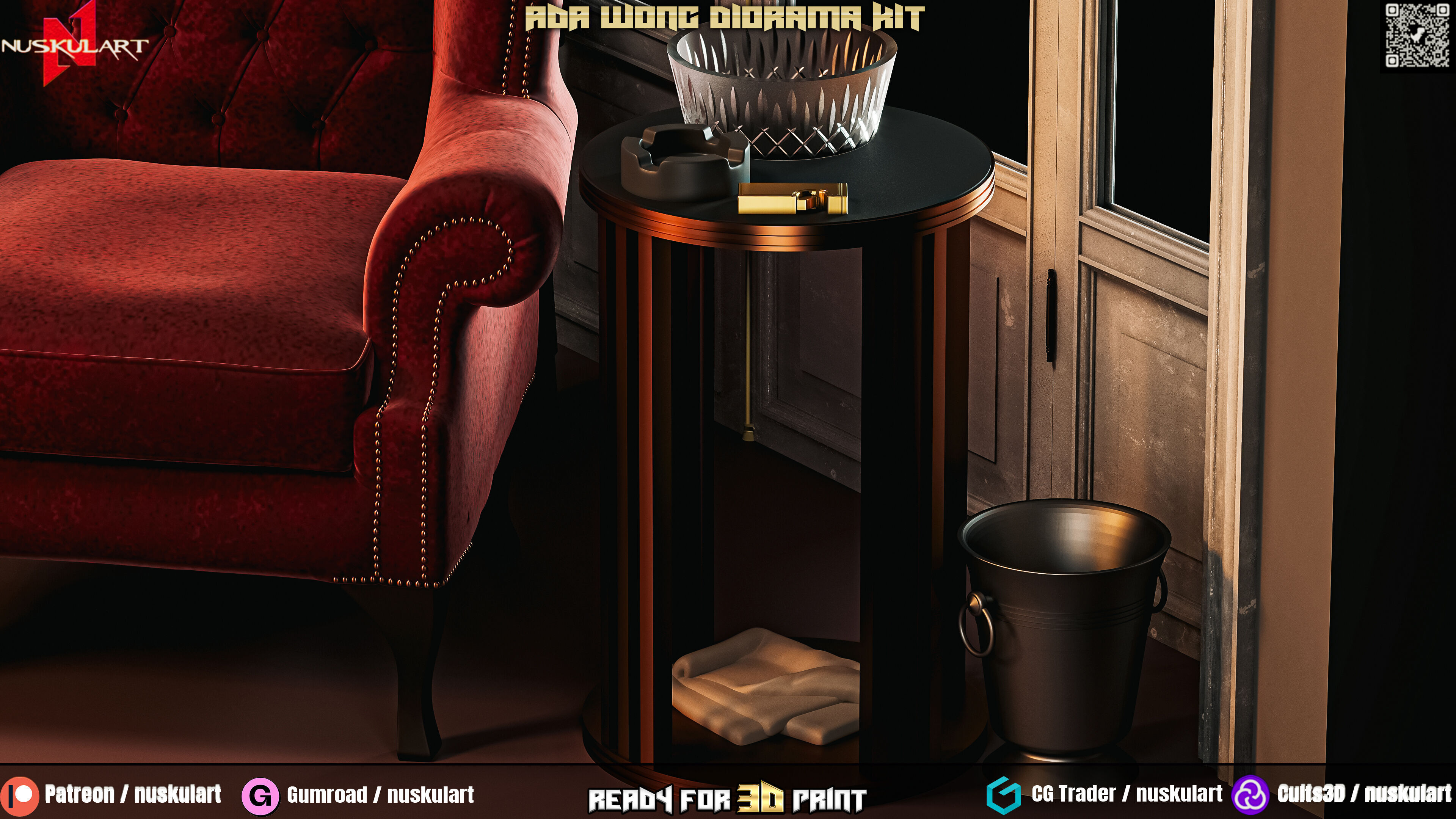 Ada Wong - Noir Room - Resident Evil Diorama Bundle 3D Printing 3D print model_15