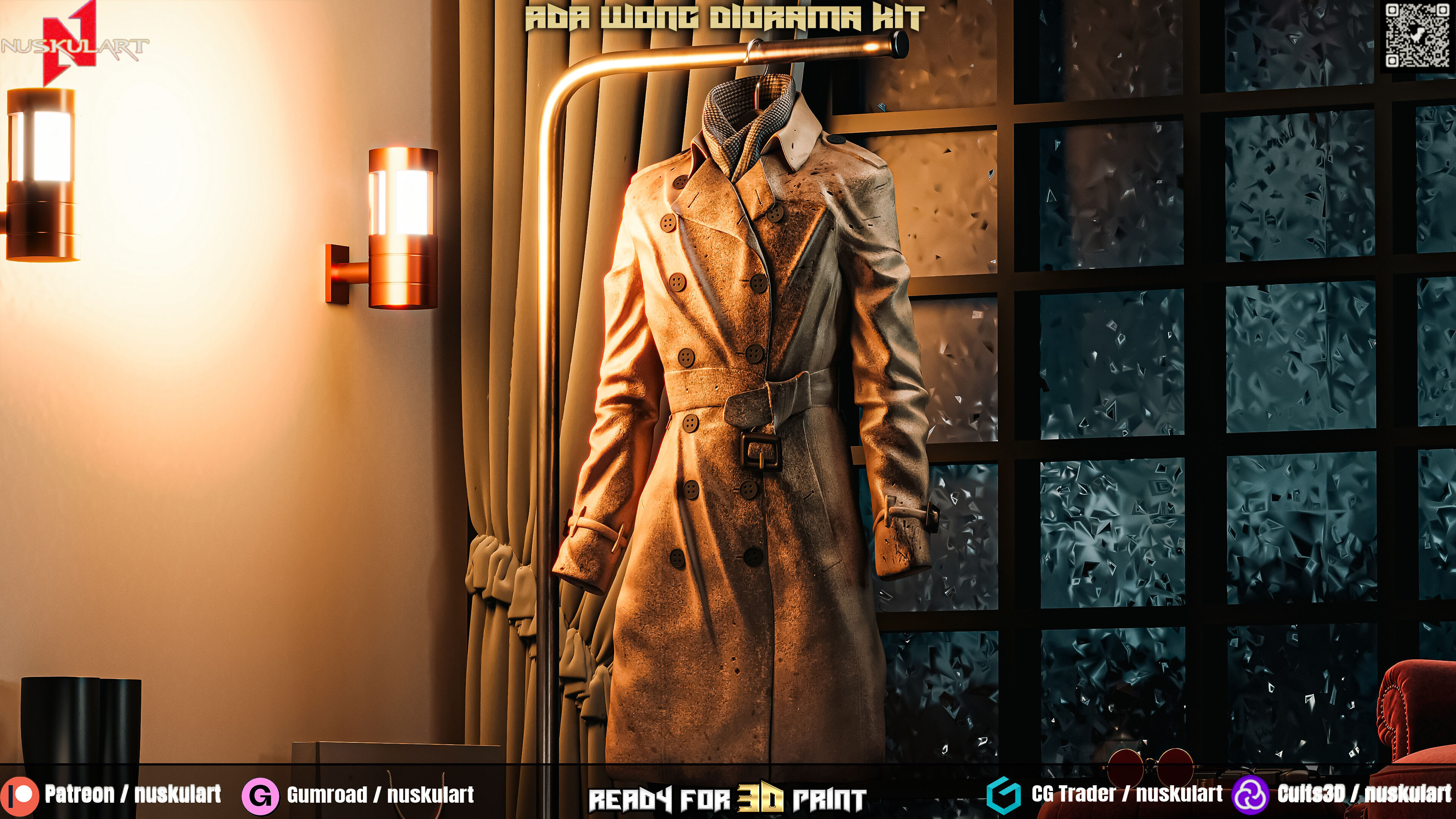 Ada Wong - Noir Room - Resident Evil Diorama Bundle 3D Printing 3D print model_4