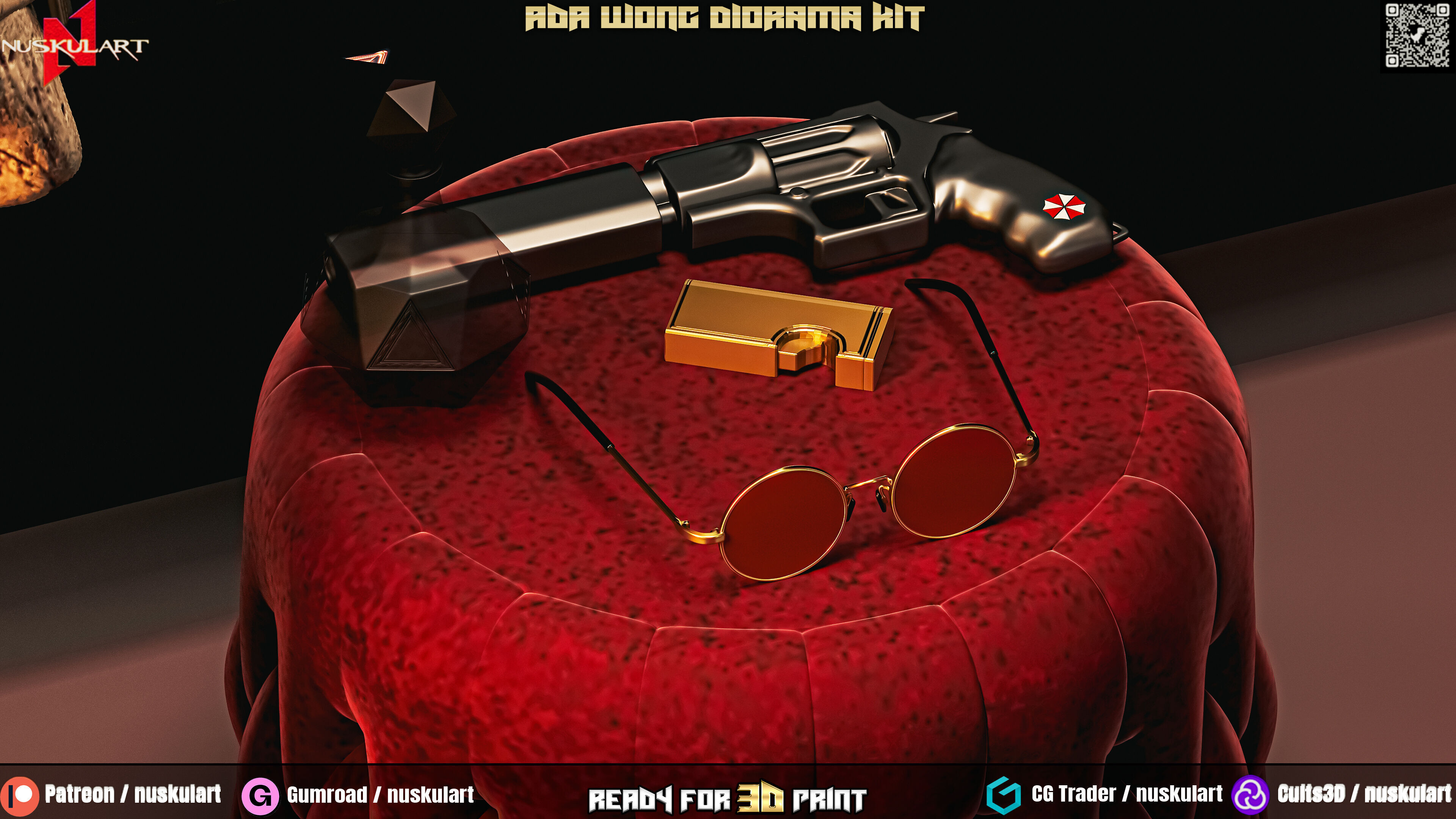 Ada Wong - Noir Room - Resident Evil Diorama Bundle 3D Printing 3D print model_6