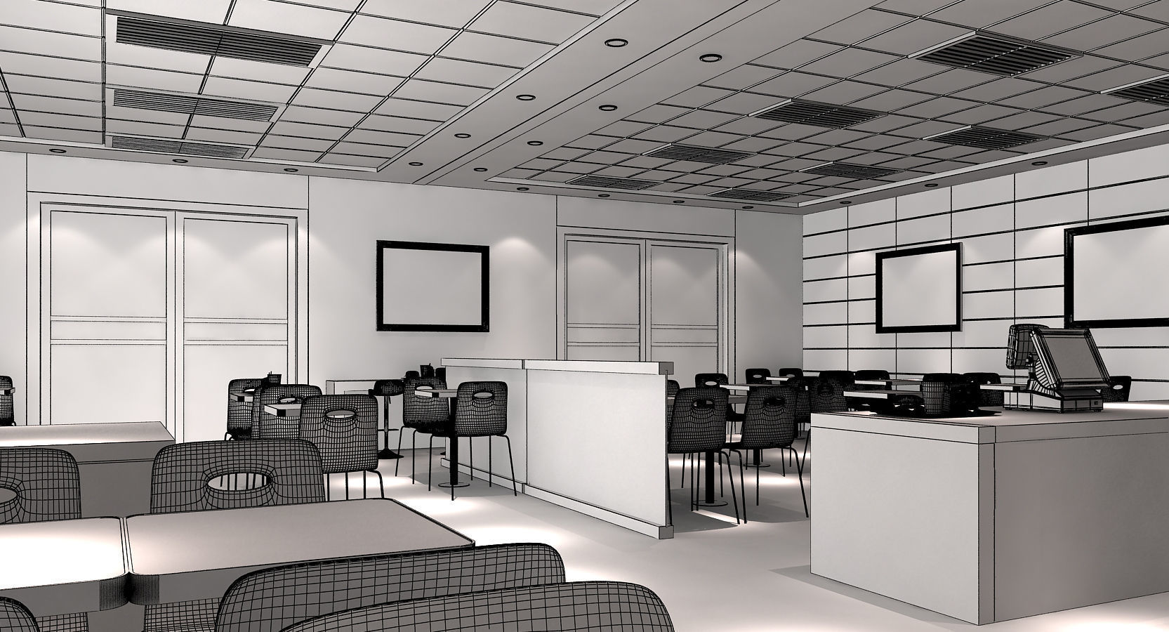 Fast Food Restaurant 01 3D model_7