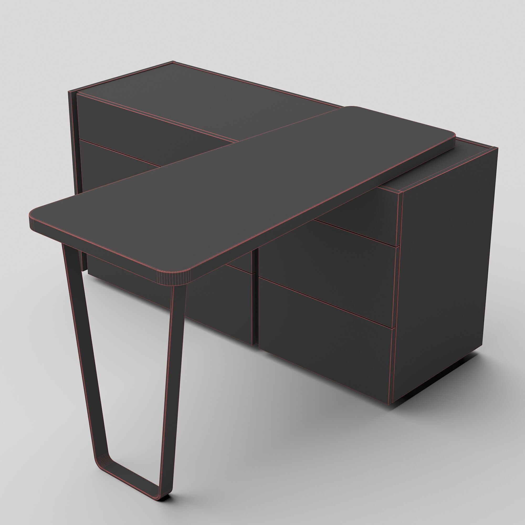 Winter Office Table 3D model_2
